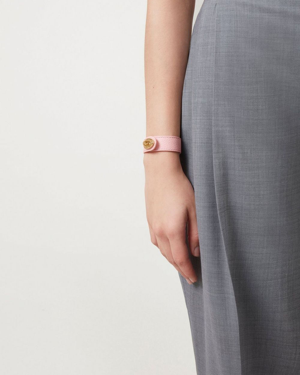 Bayswater Leather Bracelet | Powder Rose Silky Calf & Gold plated ...