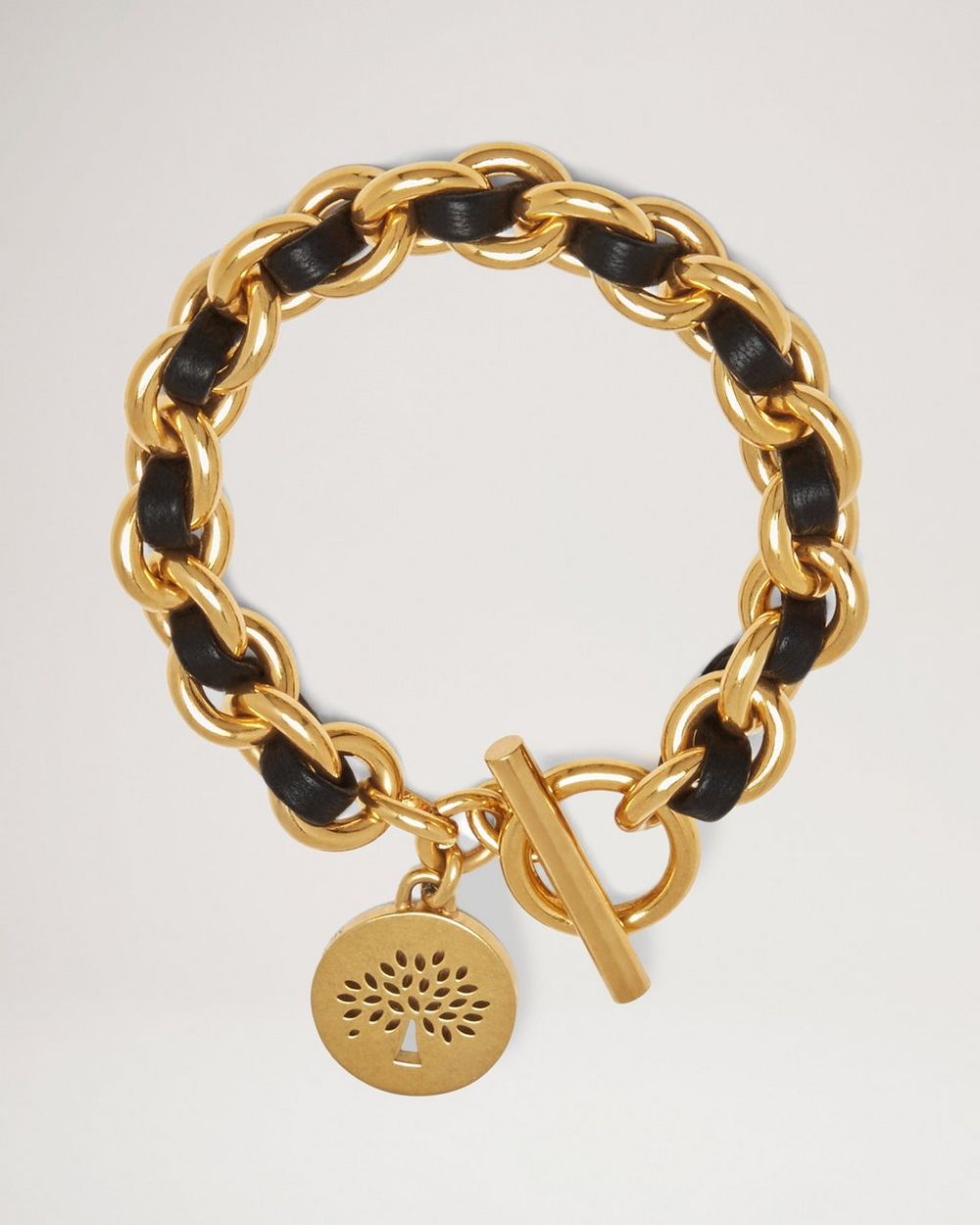 Black Clover Triple Chain 18K Rose Gold Stainless Steel Bracelet for Women