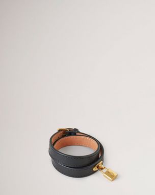 Iris Leather Bracelet, Coral Orange Silky Calf & Gold plated Stainless  Steel, Iris