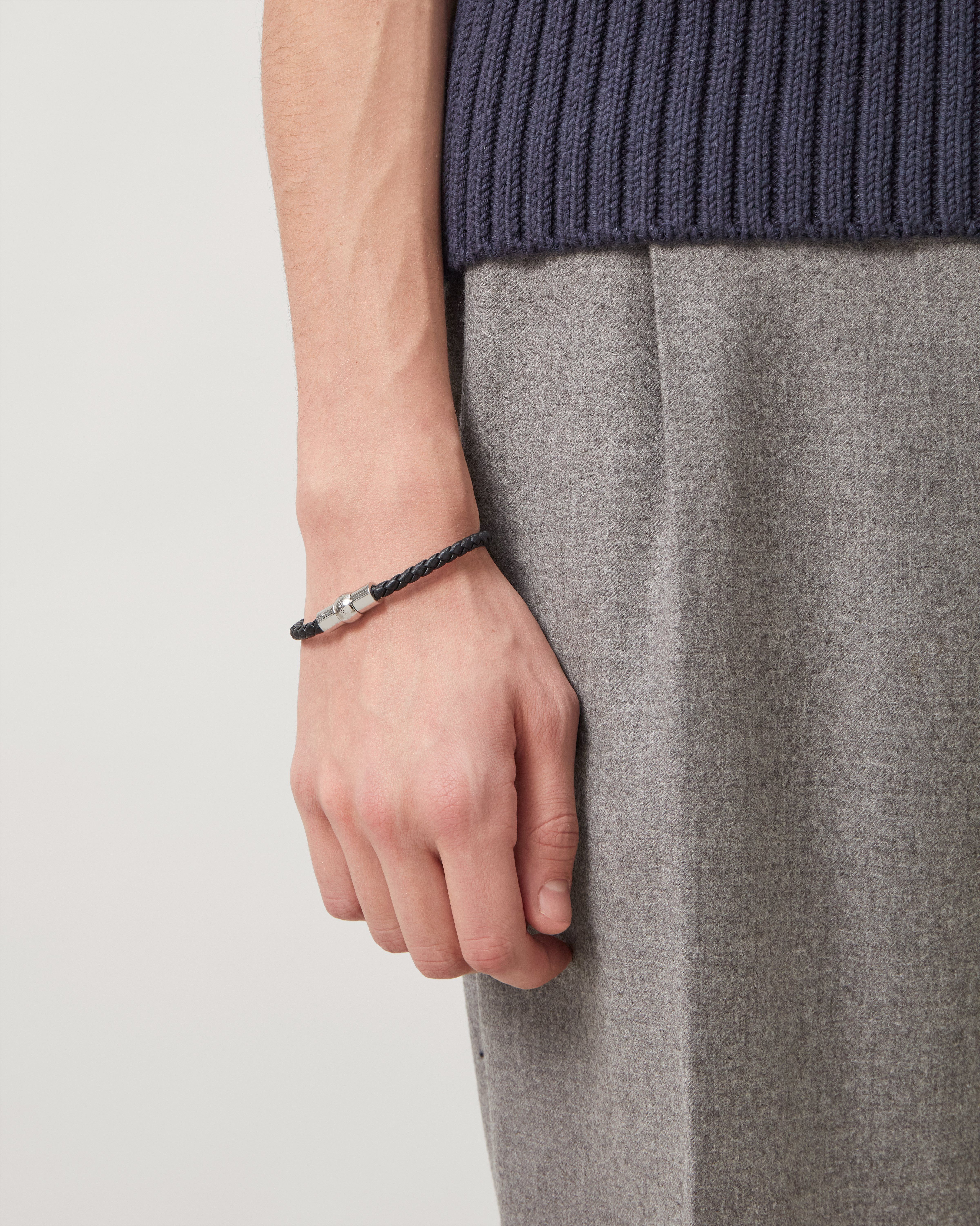 Mulberry | Iris Bracelet | Black Silky Calf & Stainless Steel