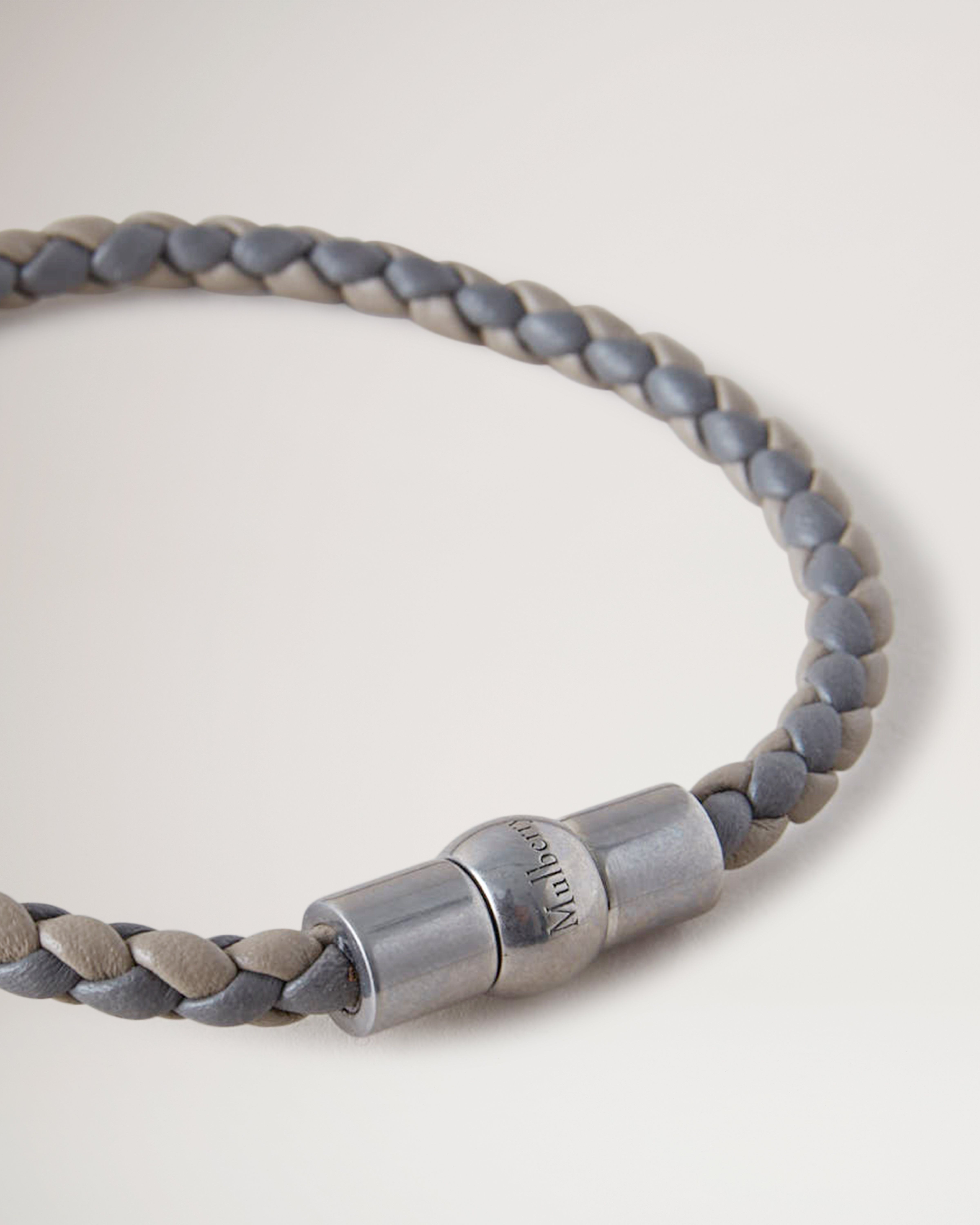 Grey on sale leather bracelet