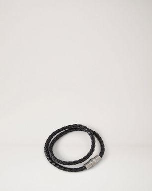 iris-double-bracelet-black-small-classic-grain-plated-stainless-steel