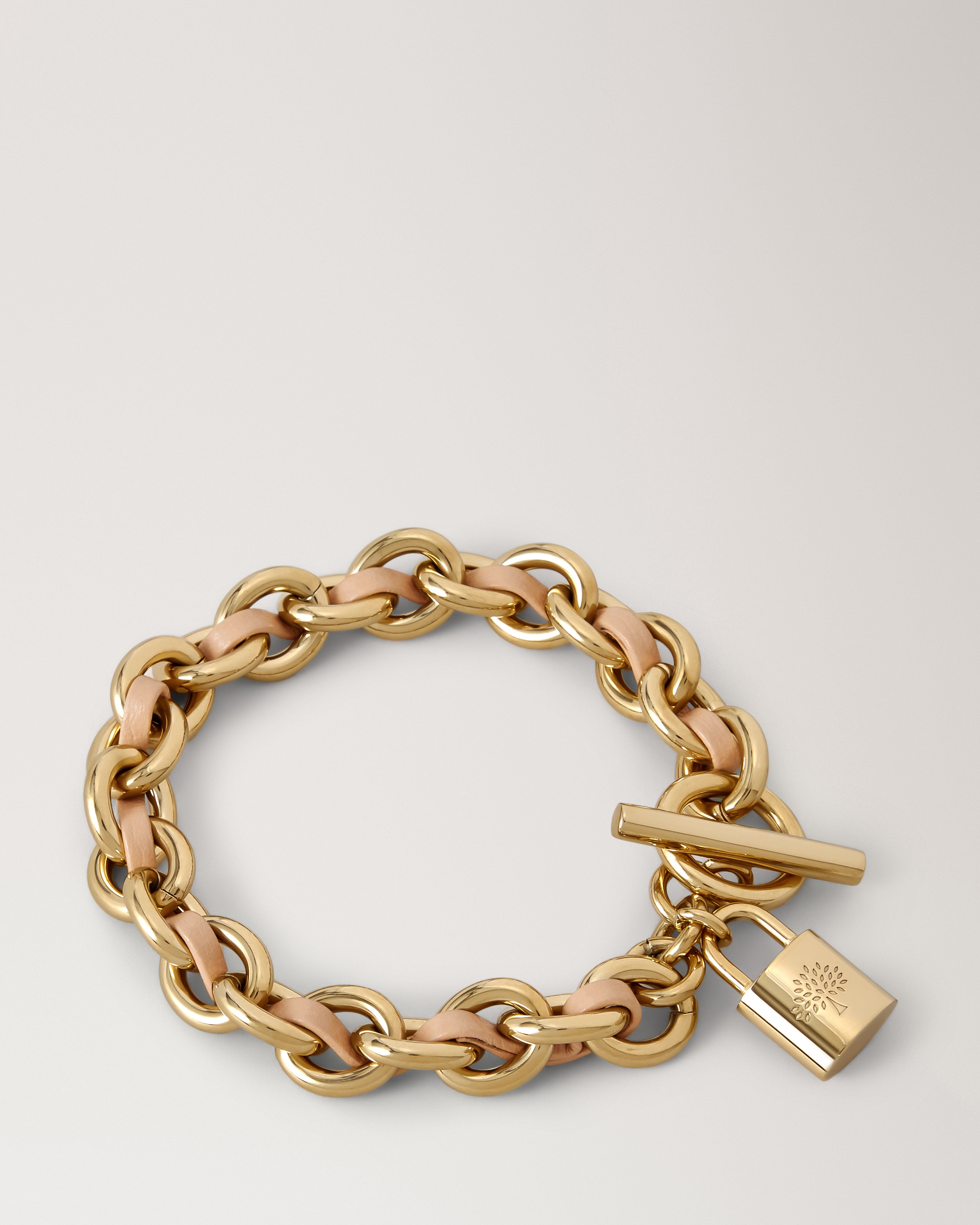 Mittelgroßes Lily Lederarmband mit Kettenelement