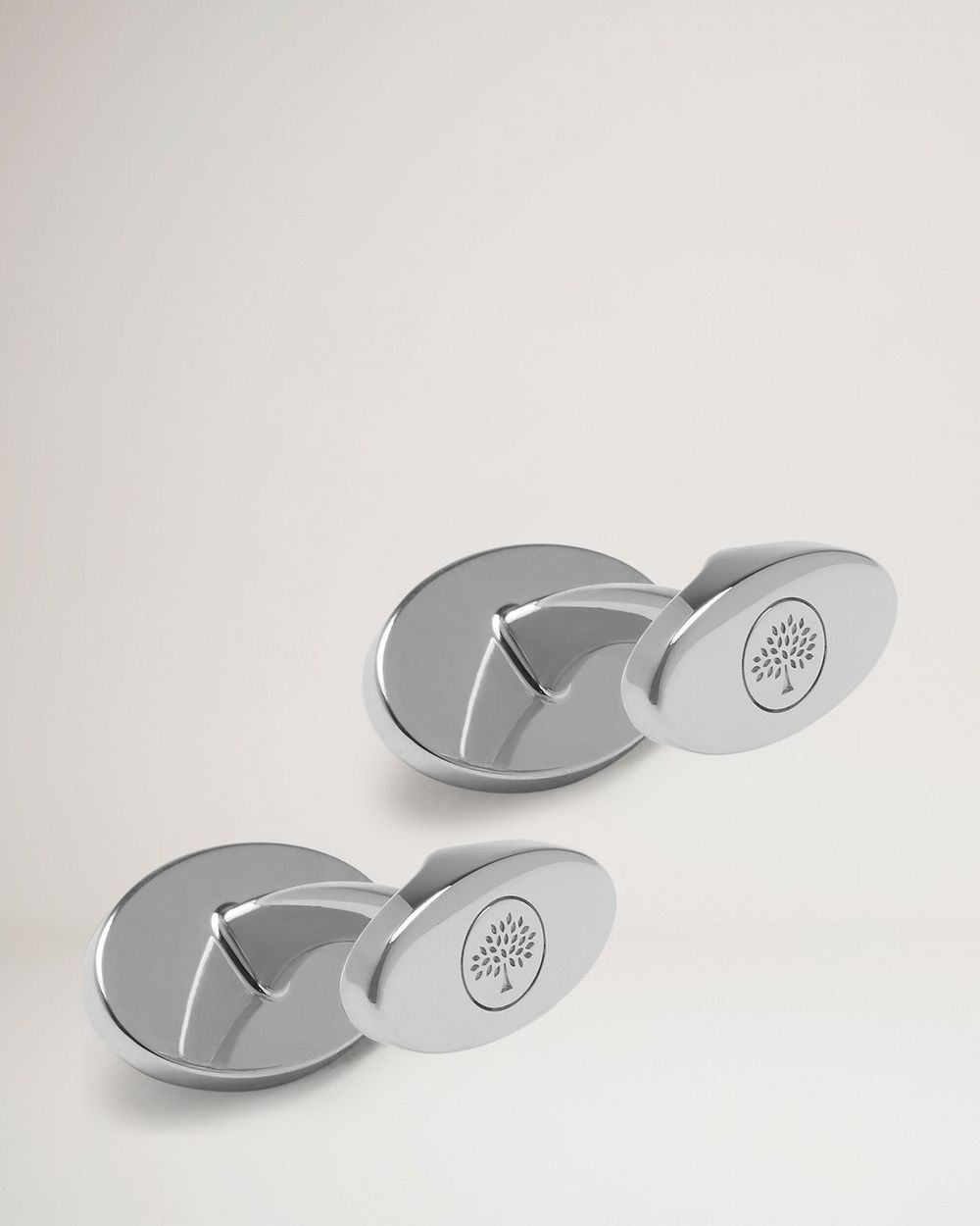 Mulberry Oval Reversible Cufflinks in Silver Plated