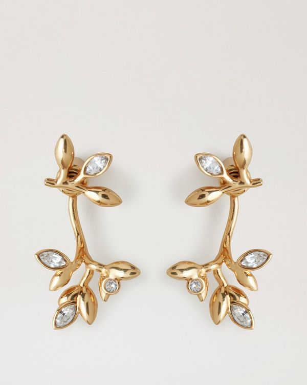 Leaf design deals earrings in gold