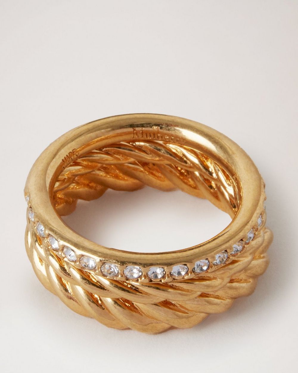 Ring - Metal & strass, gold & crystal — Fashion