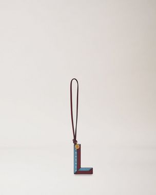 Bi-Colour Leather Keyring - L