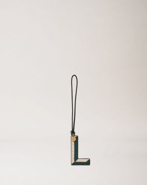 Bi-Colour Leather Keyring - L