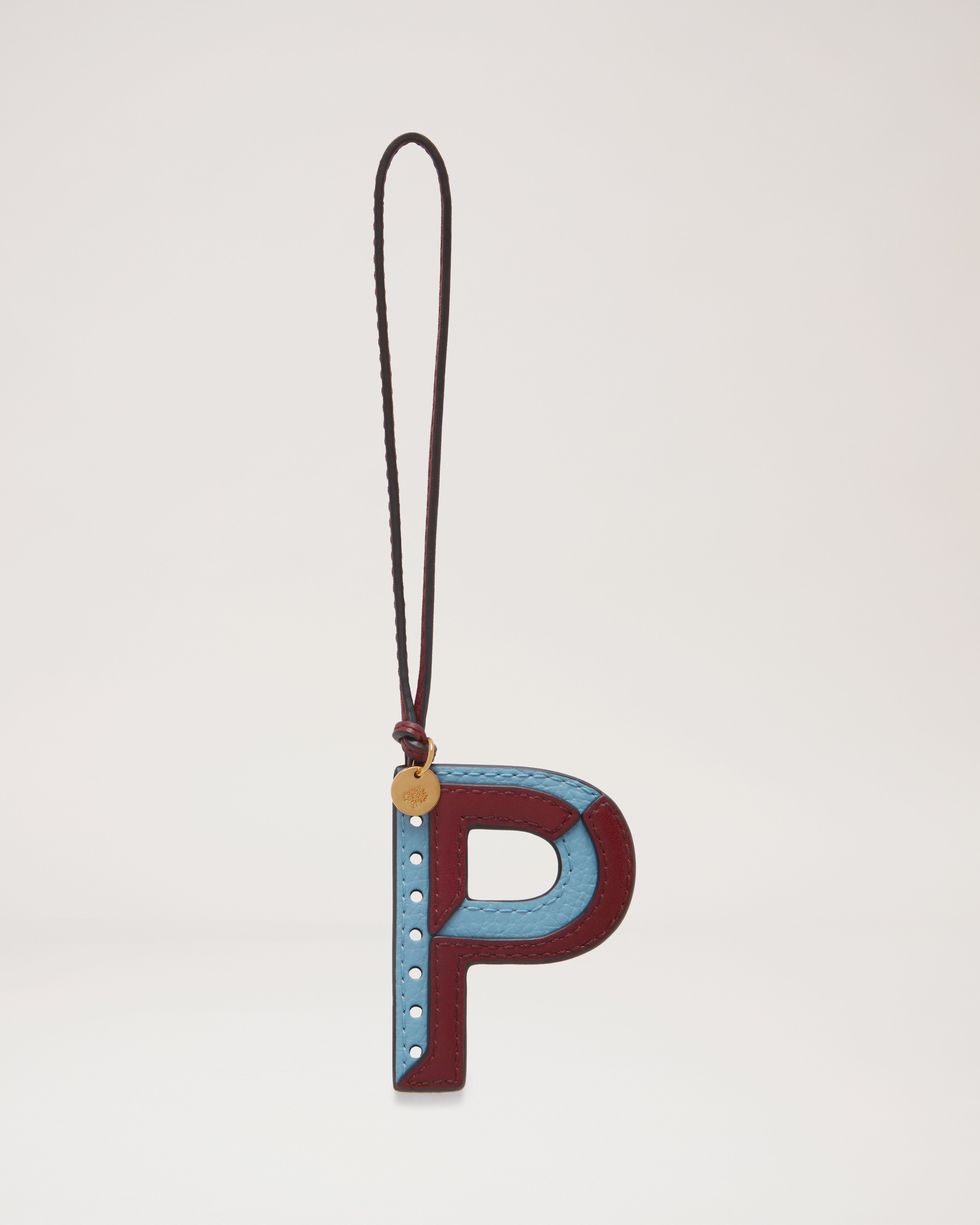 Bi-Colour Leather Keyring - P