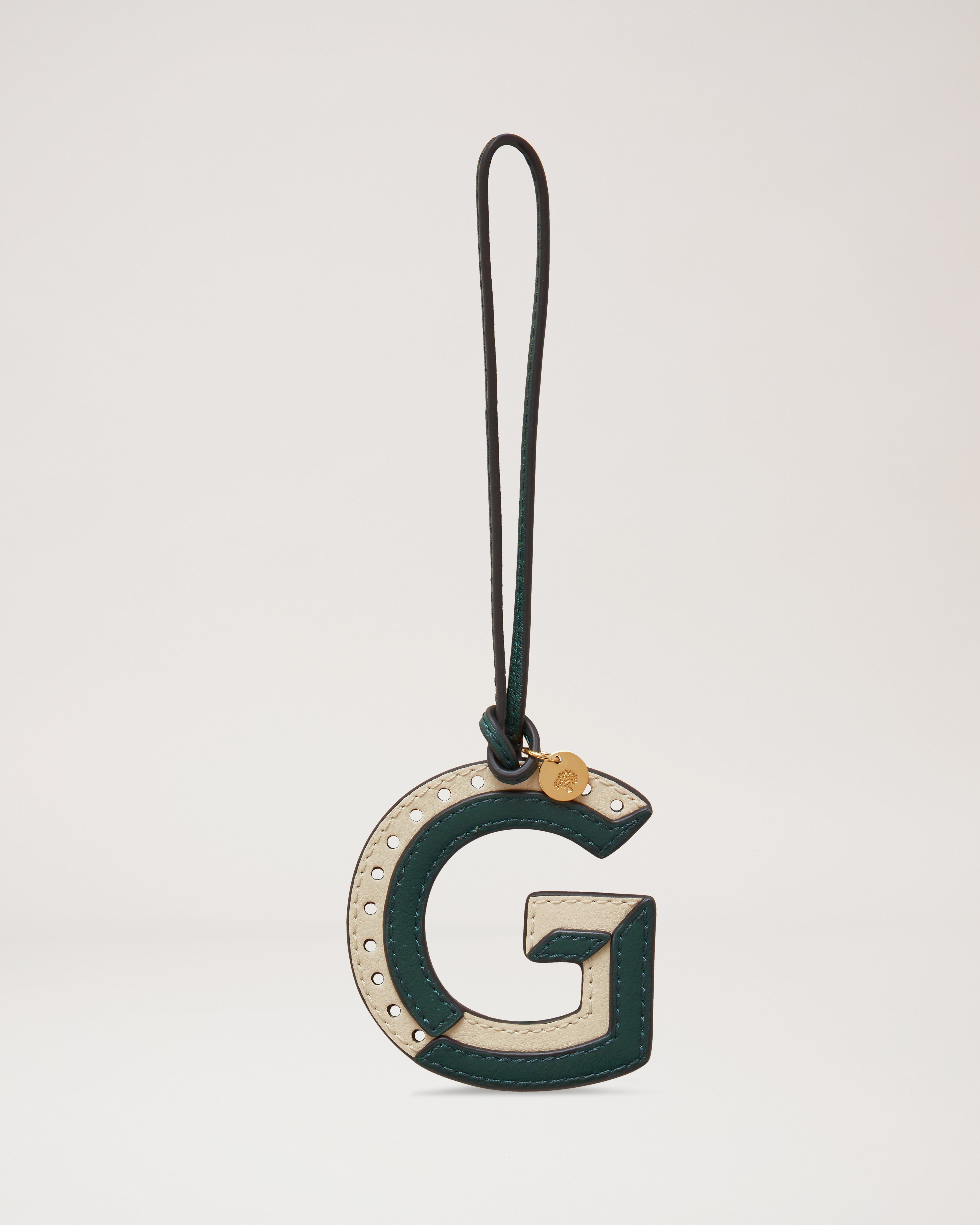 Bi-Colour Leather Keyring - G