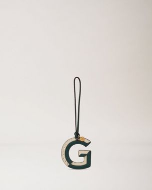 Bi-Colour Leather Keyring - G