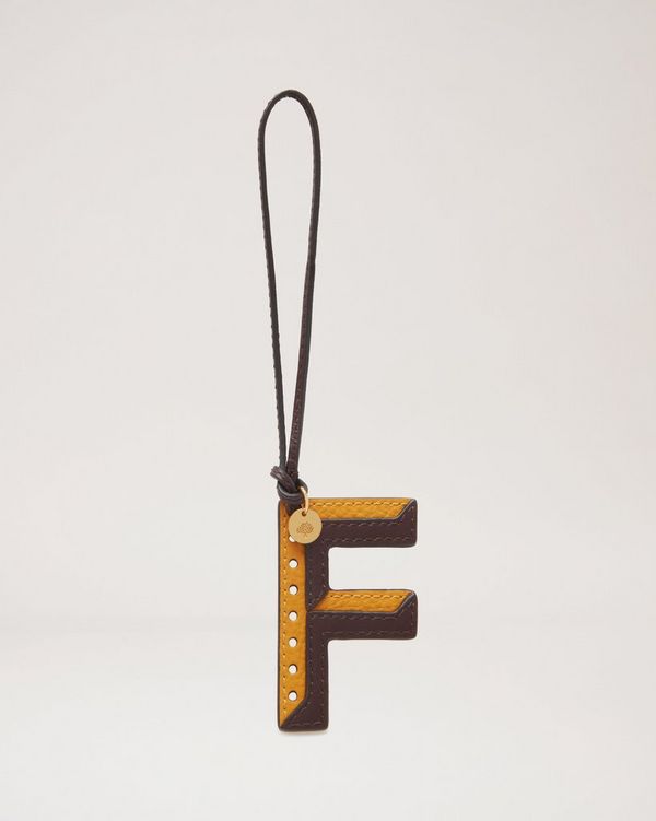 Bi-Colour Leather Keyring - F