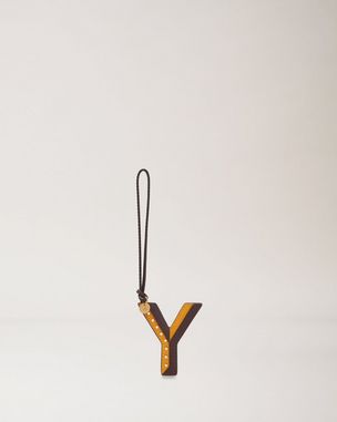 Bi-Colour Leather Keyring - Y