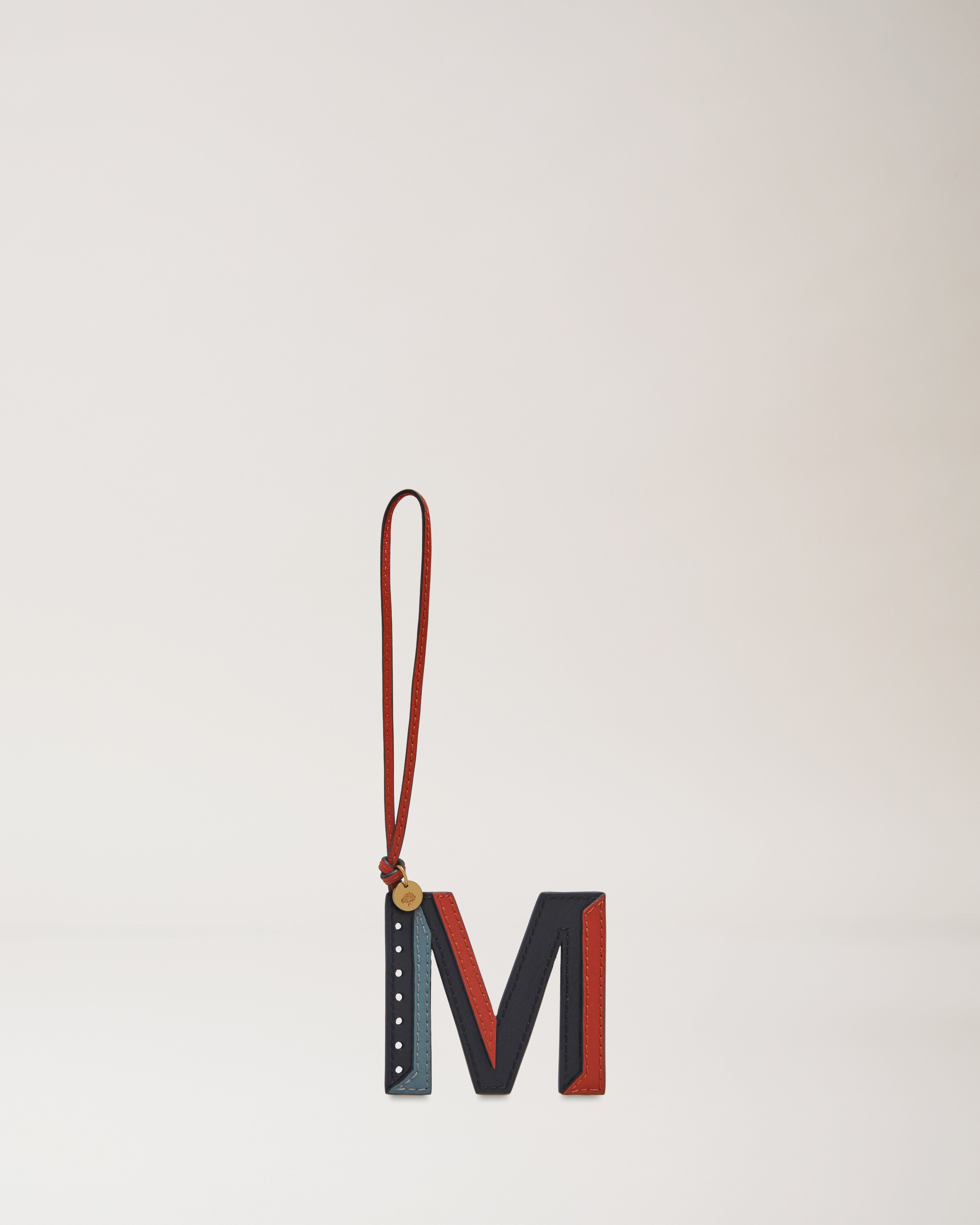 Tri-Colour Leather Keyring - M