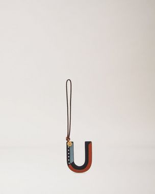 쓰리 컬러 레더 키링 - U