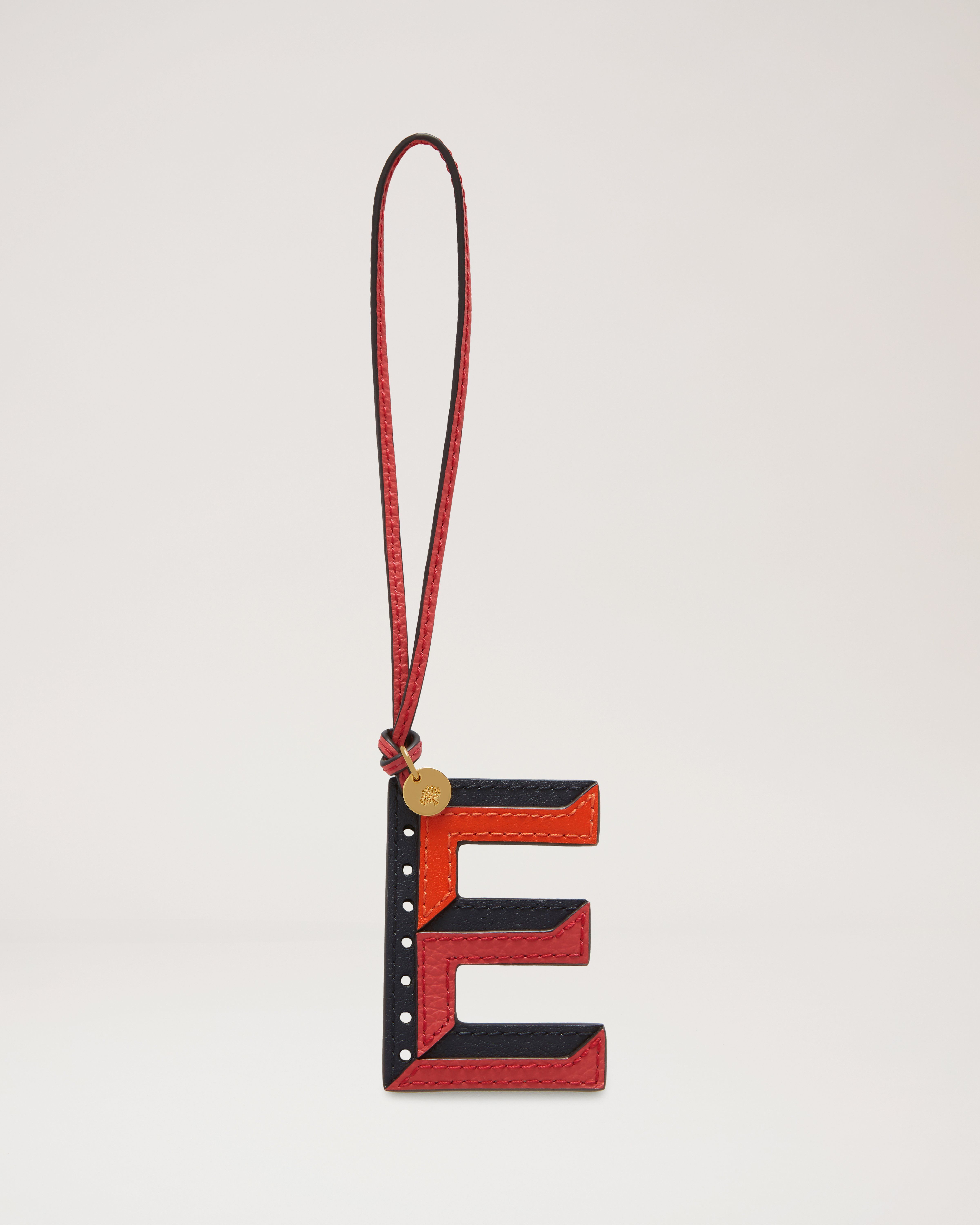 Tri-Colour Leather Keyring - E