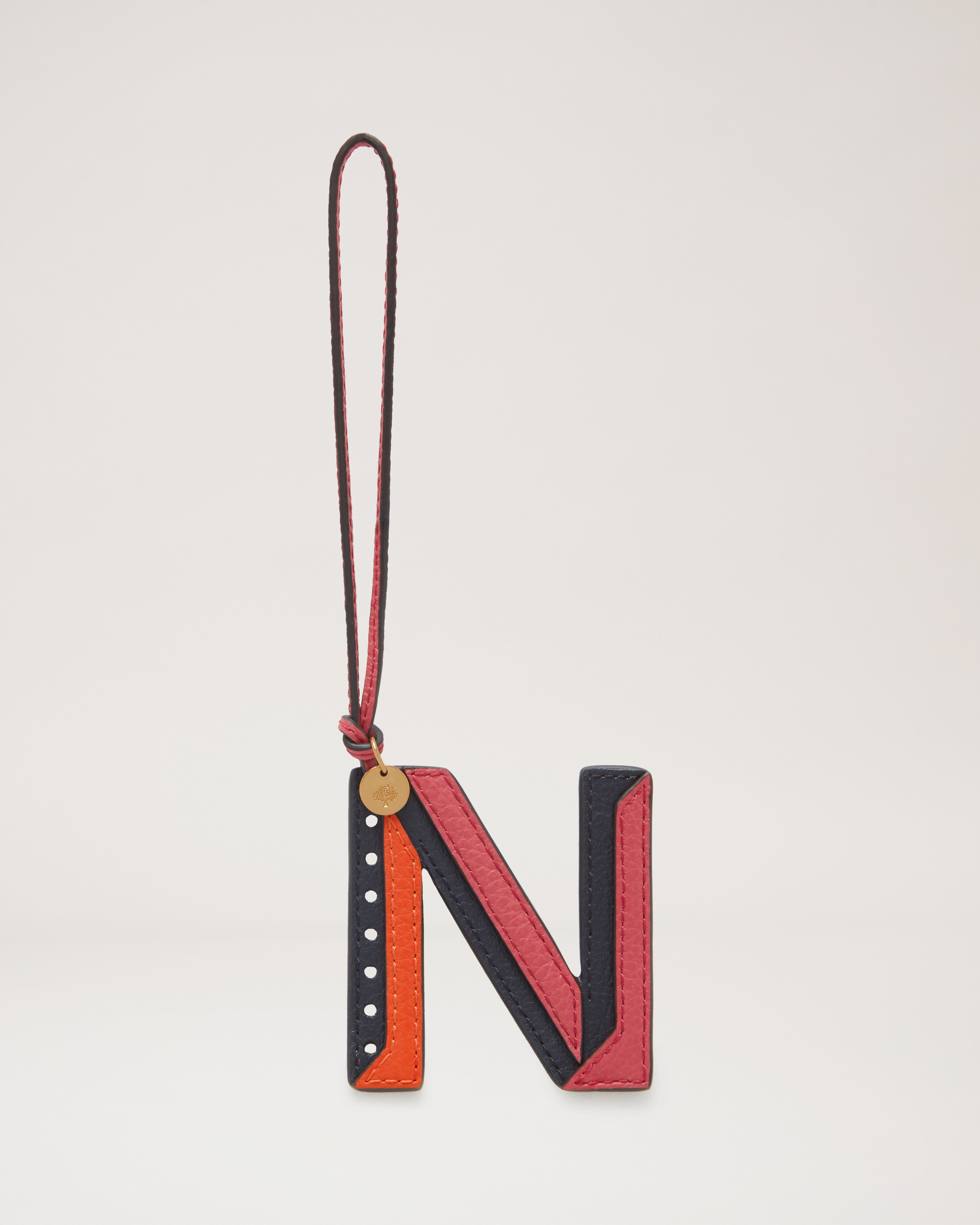 Tri-Colour Leather Keyring - N