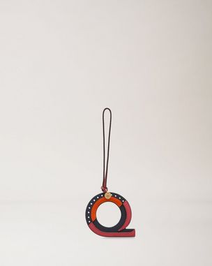 쓰리 컬러 레더 키링- Q