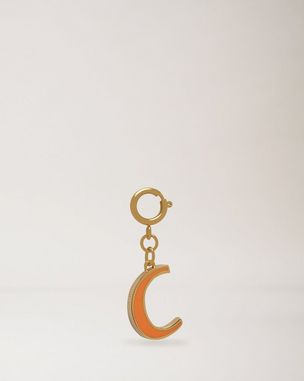 Schlüsselanhänger B | Metall & Emaille in Orange | Personalisation |  Mulberry