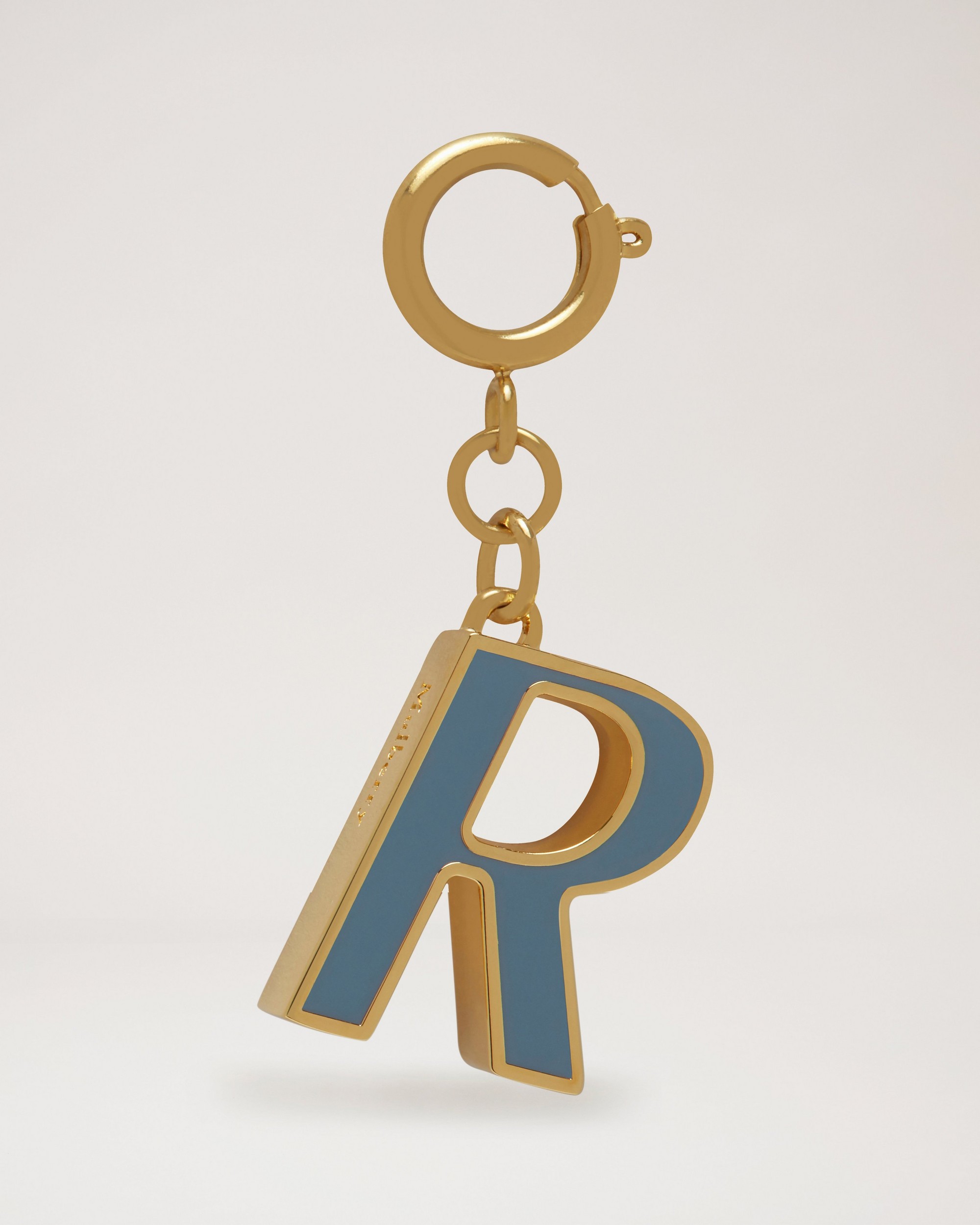 Schlüsselanhänger R | Metall & Emaille in Blau | Damen | Mulberry