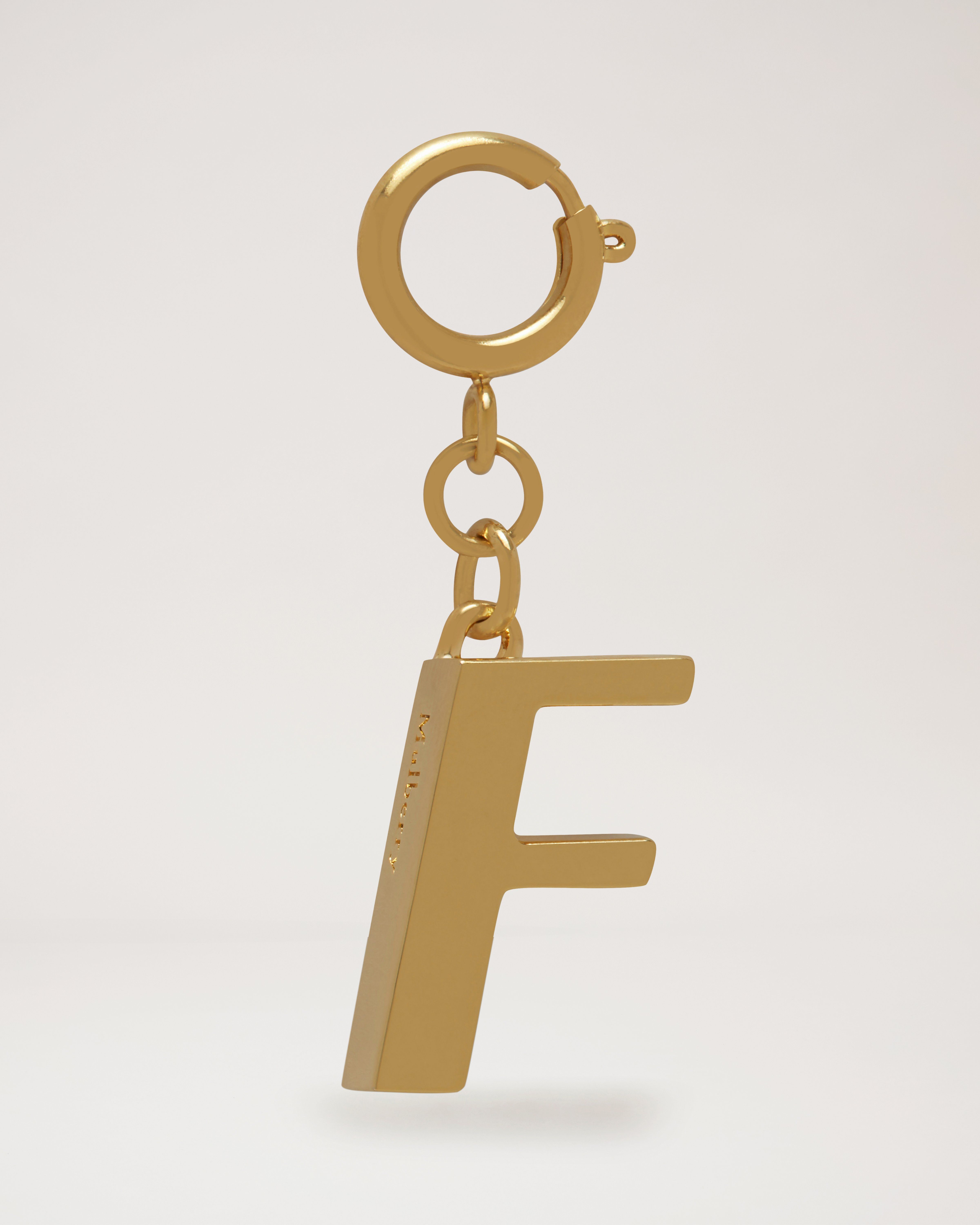 Alphabet Brass Keyring - F