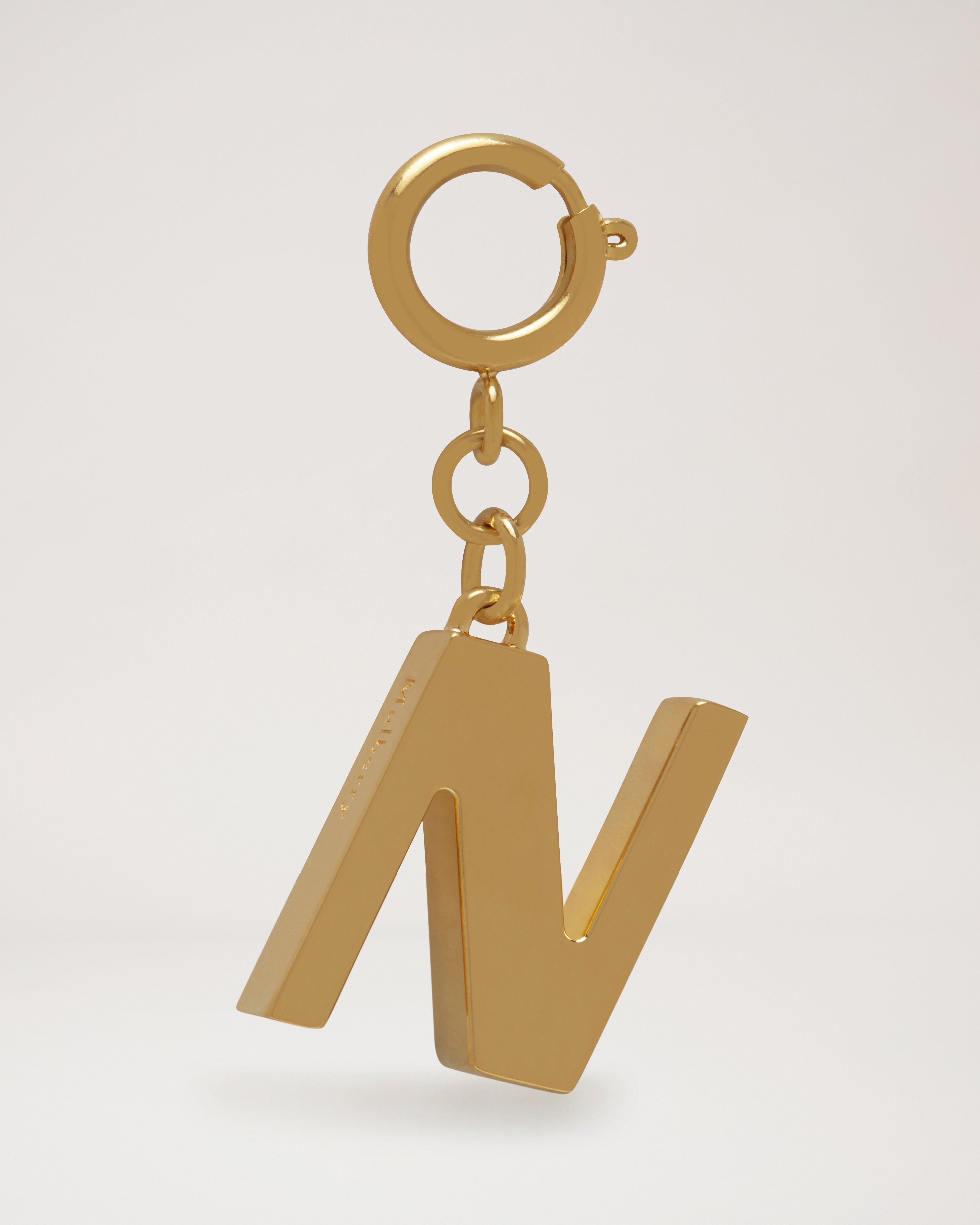Alphabet Brass Keyring - N