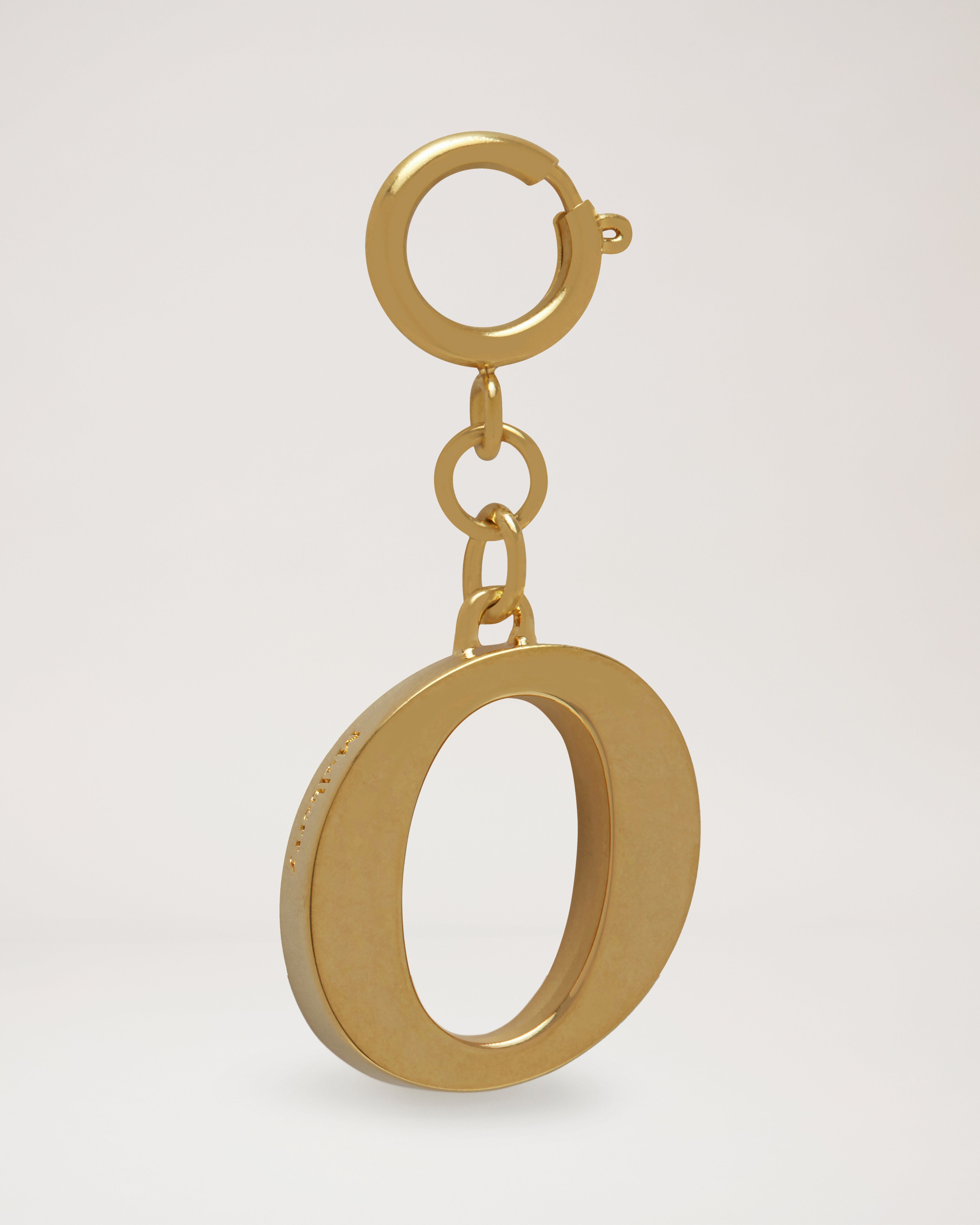 Alphabet Brass Keyring - O