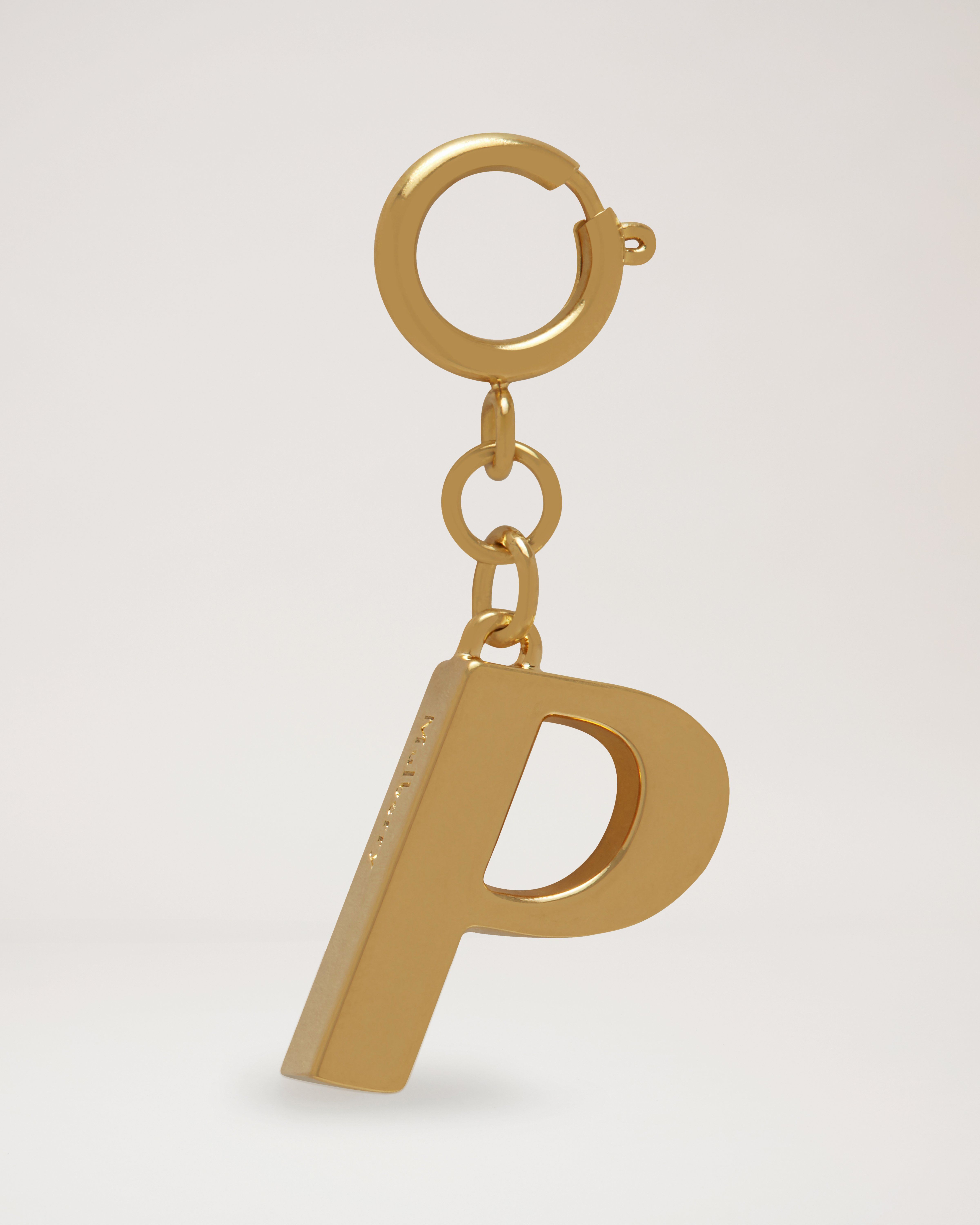 Alphabet Brass Keyring - P