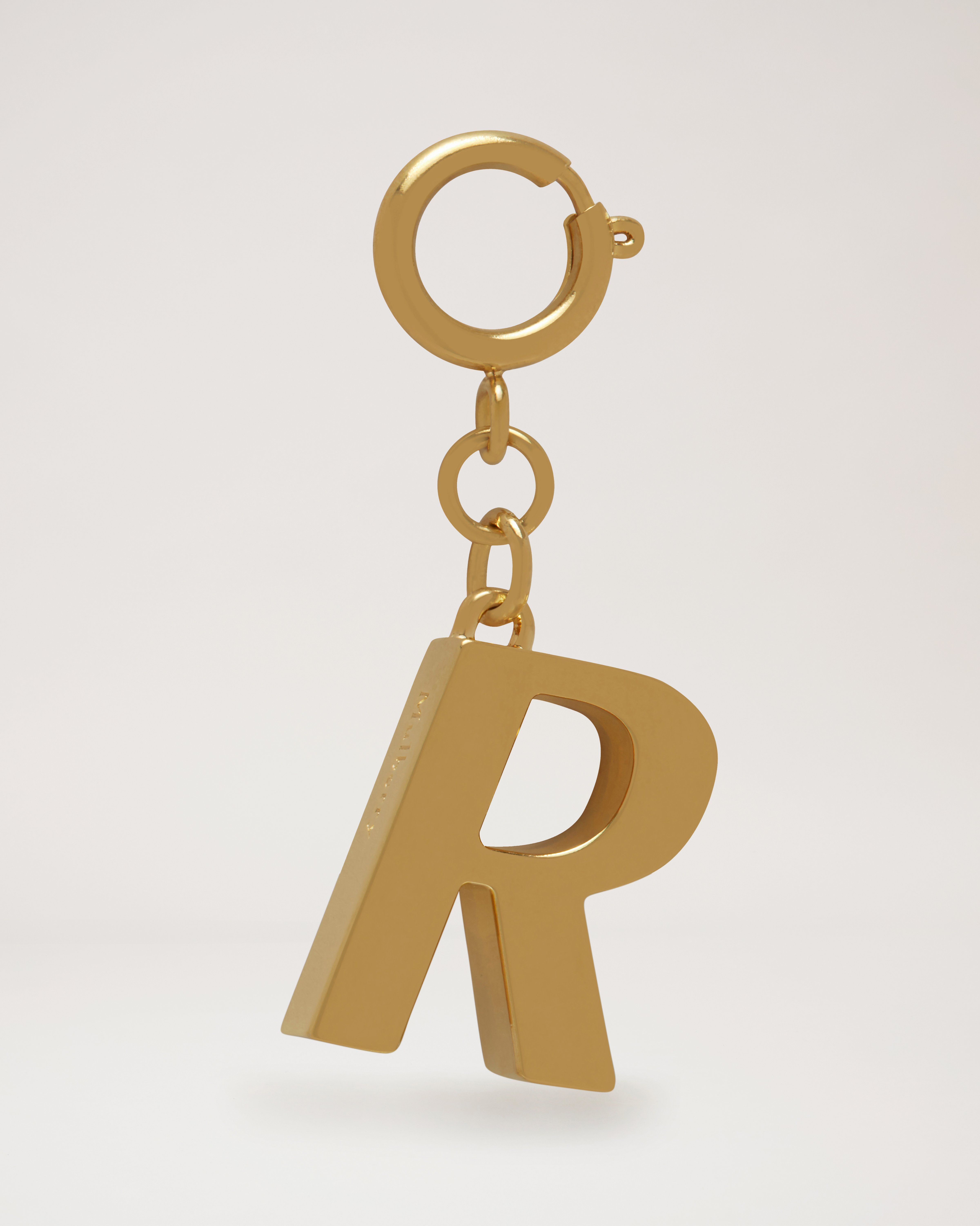 Alphabet Brass Keyring - R