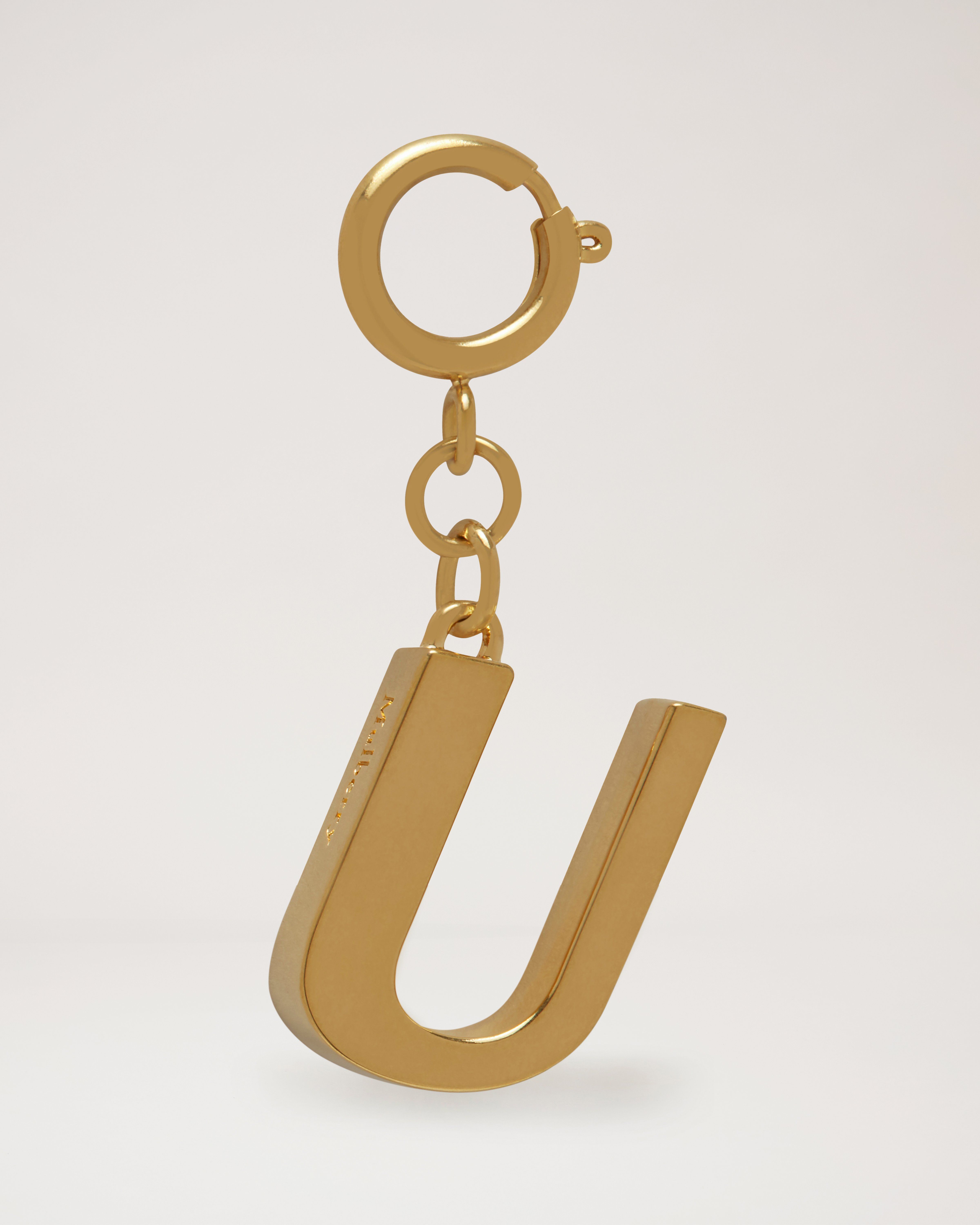 Alphabet Brass Keyring - U