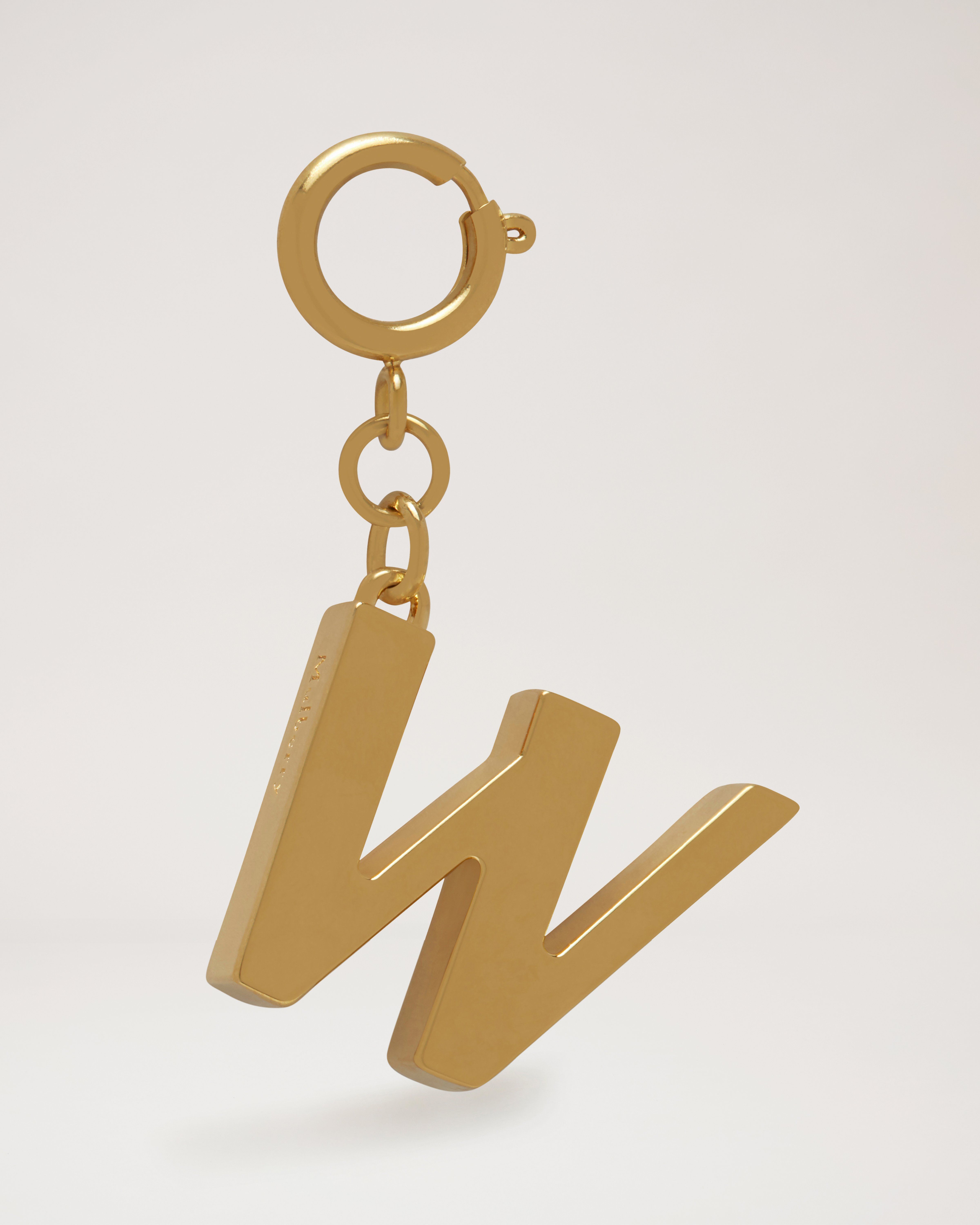 Alphabet Brass Keyring - W
