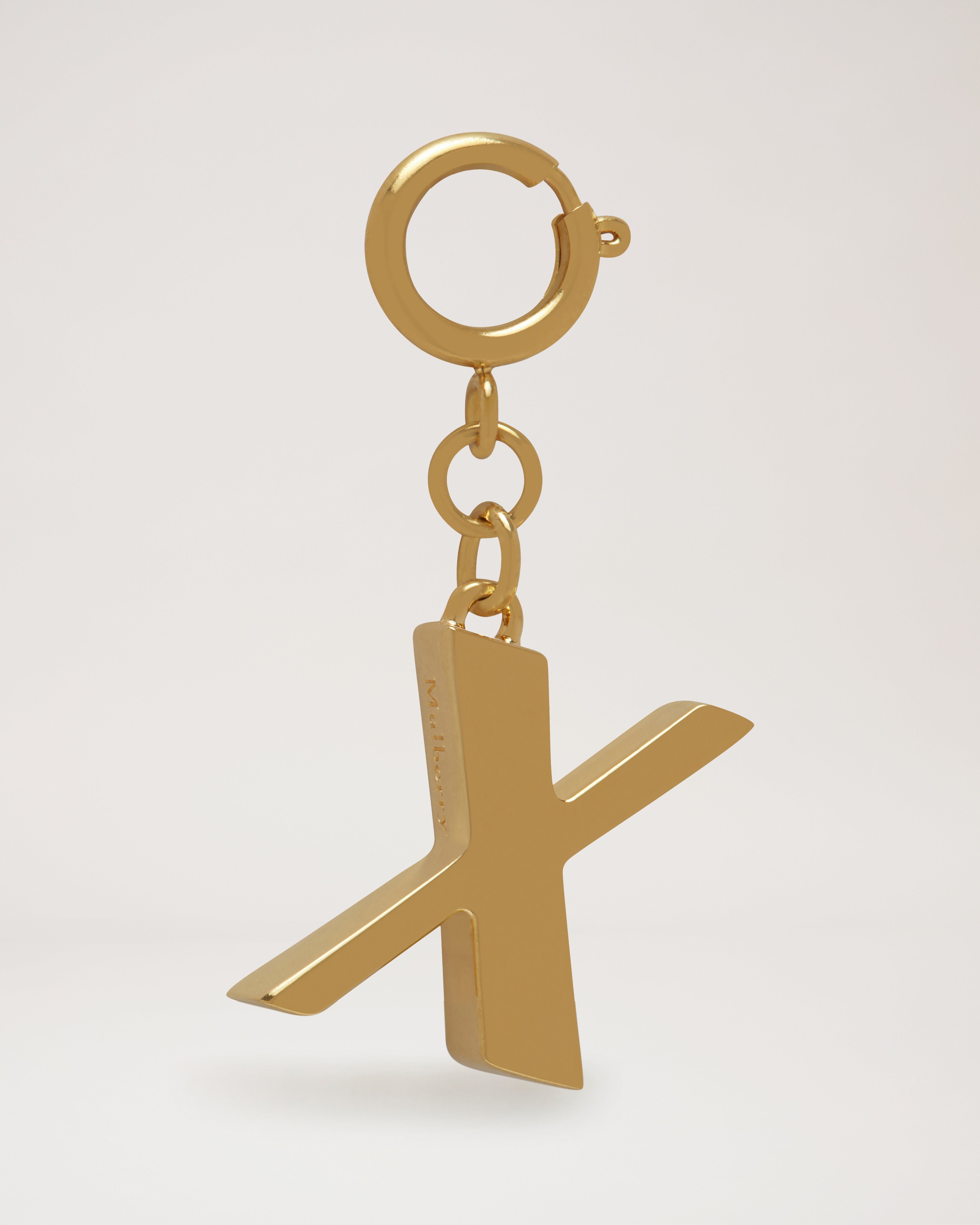 Alphabet Brass Keyring - X