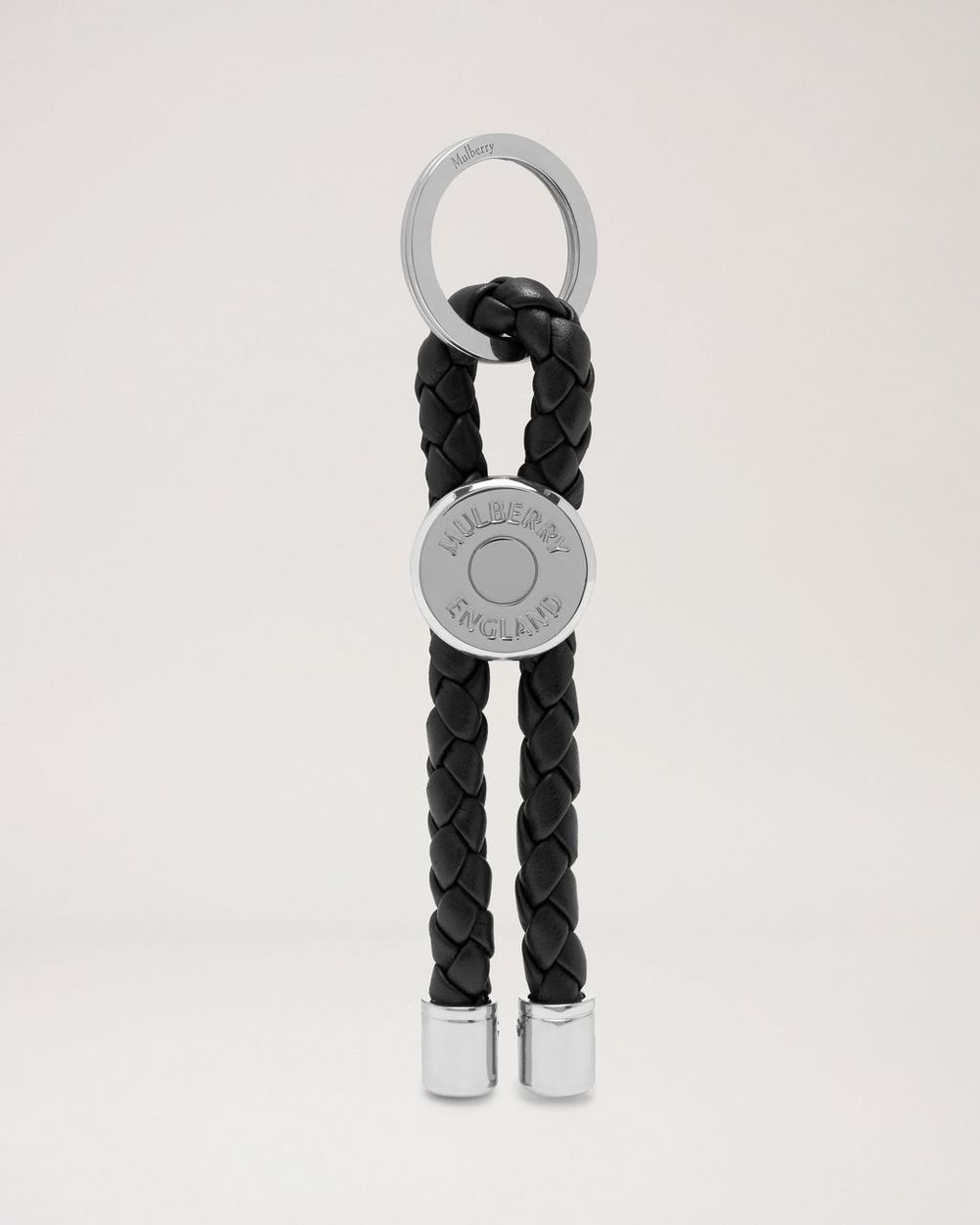 Braided Loop Keyring Black Heavy Grain Men Mulberry