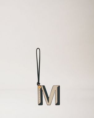 Bi-Colour Leather Keyring- M