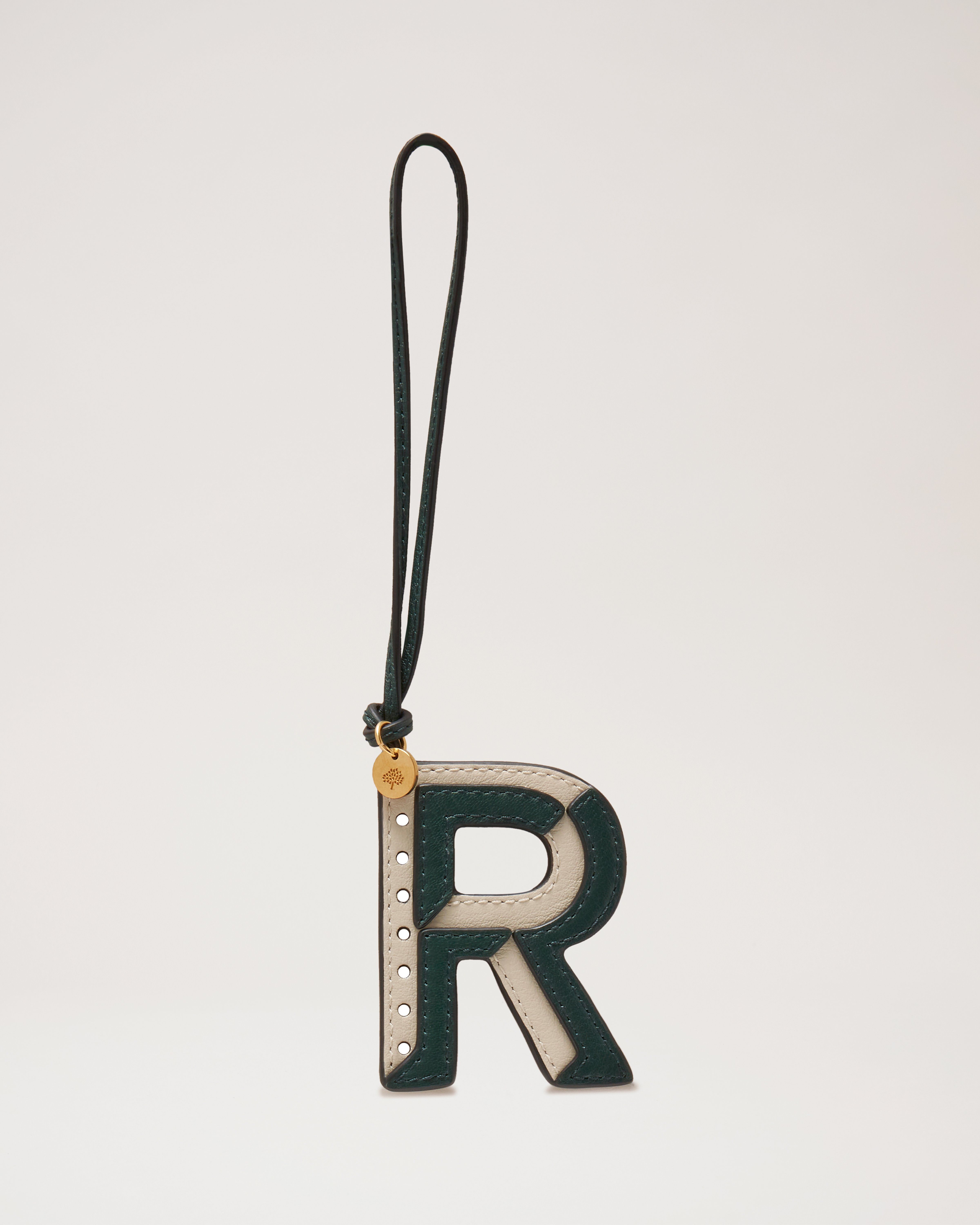 Bi-Colour Leather Keyring- R
