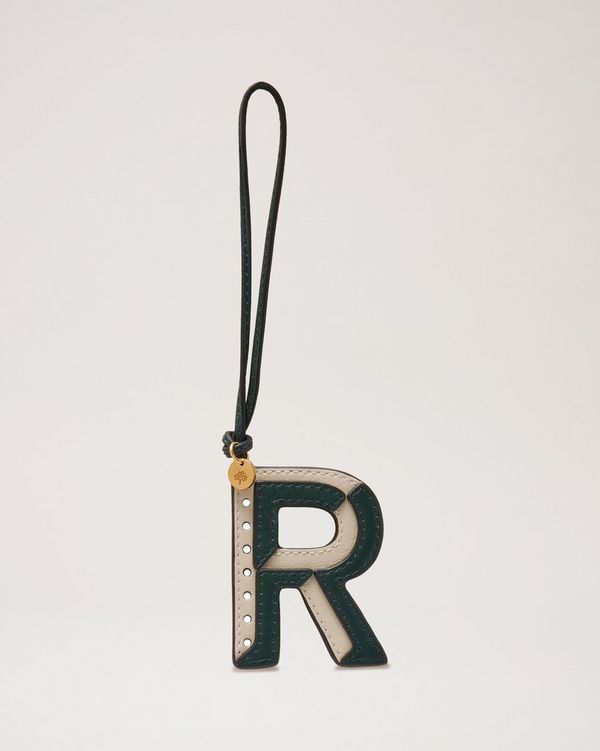 Bi-Colour Leather Keyring- R
