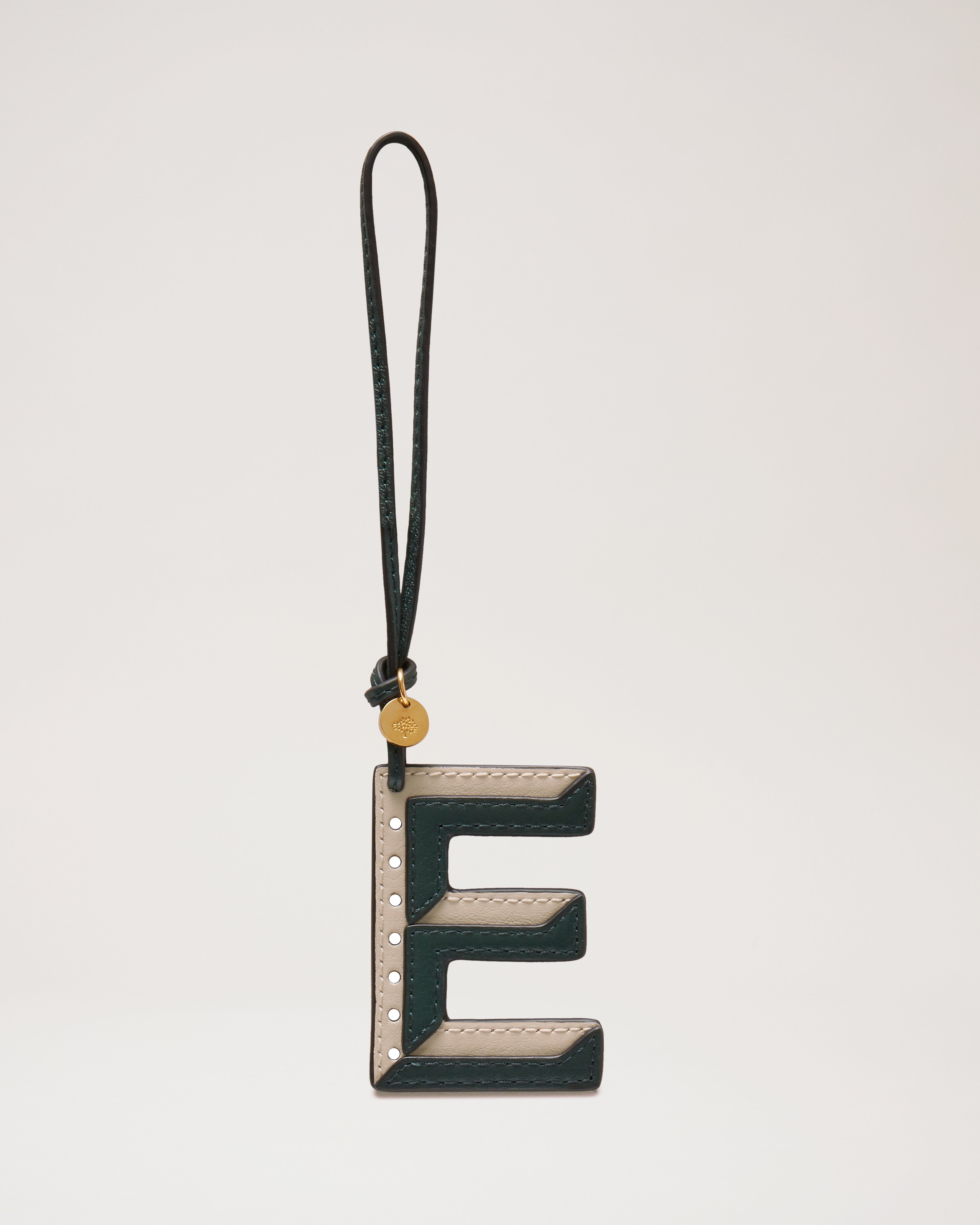 Bi-Colour Leather Keyring- E