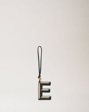 Bi-Colour Leather Keyring- E