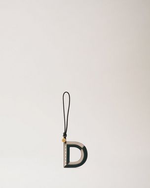 Bi-Colour Leather Keyring- D