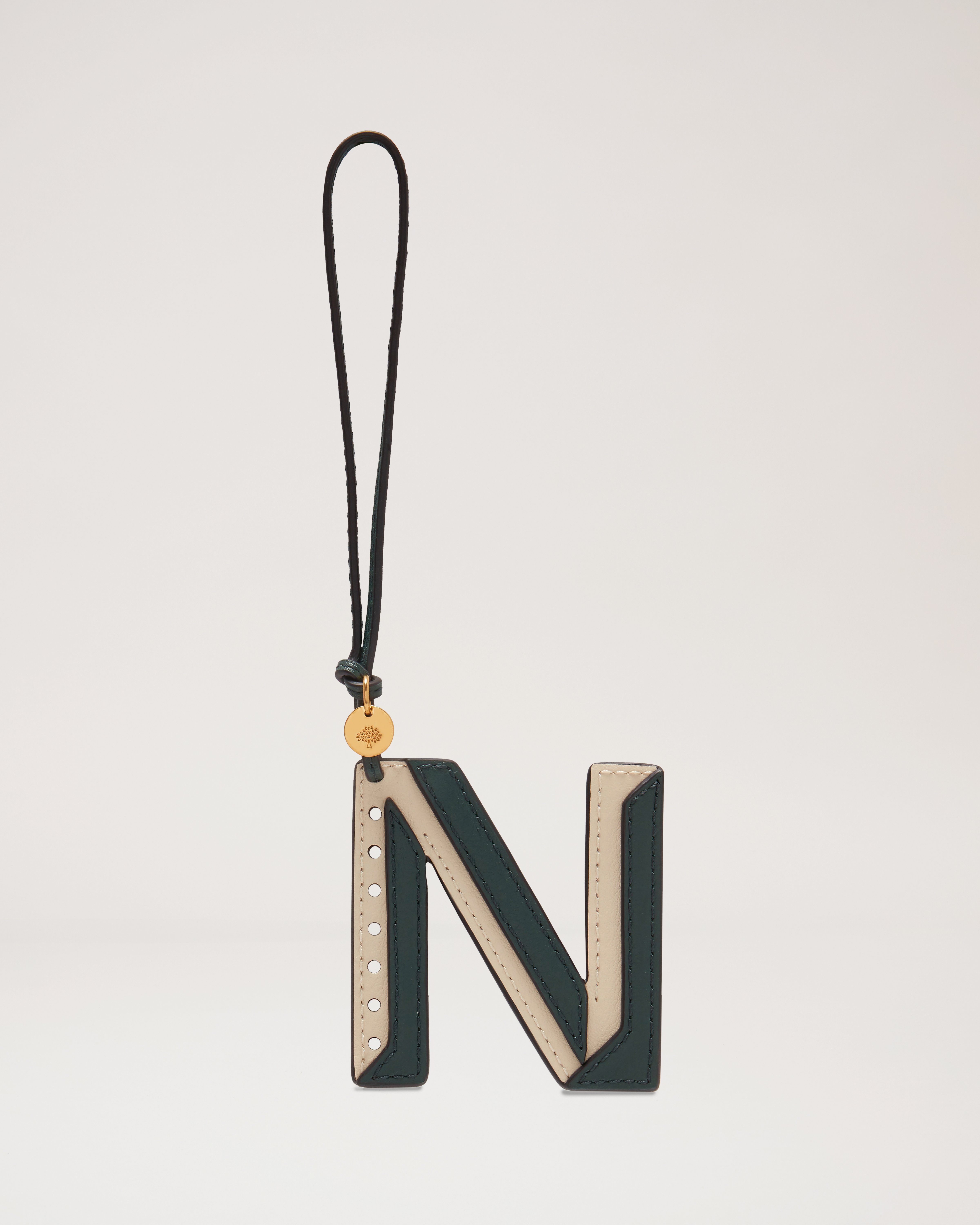 Bi-Colour Leather Keyring- N