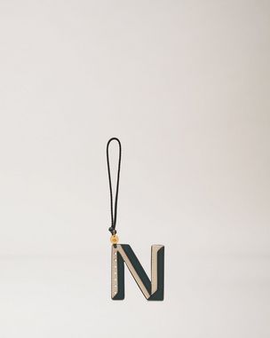 Bi-Colour Leather Keyring- N