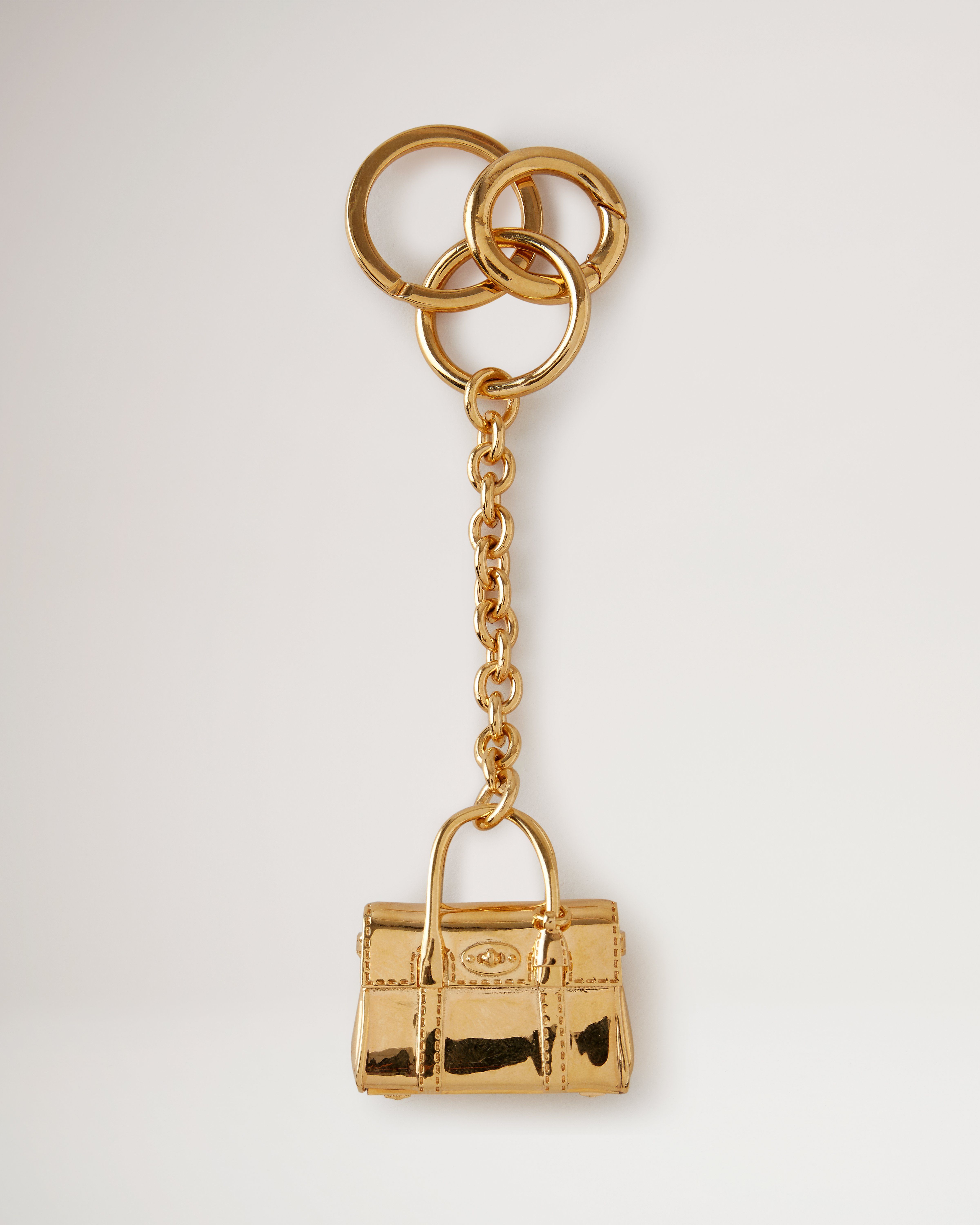 Western Block Initial 'J' Leather Keychain