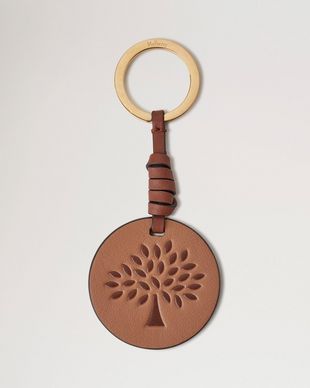 Mulberry Tree Leather Keyring Sable Bright Oak Micro Classic Grain Women Mulberry