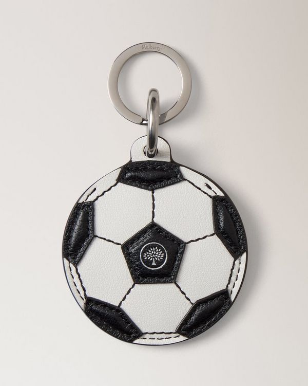 Mulberry | Football Keyring | Black & White Mixed Material | Women