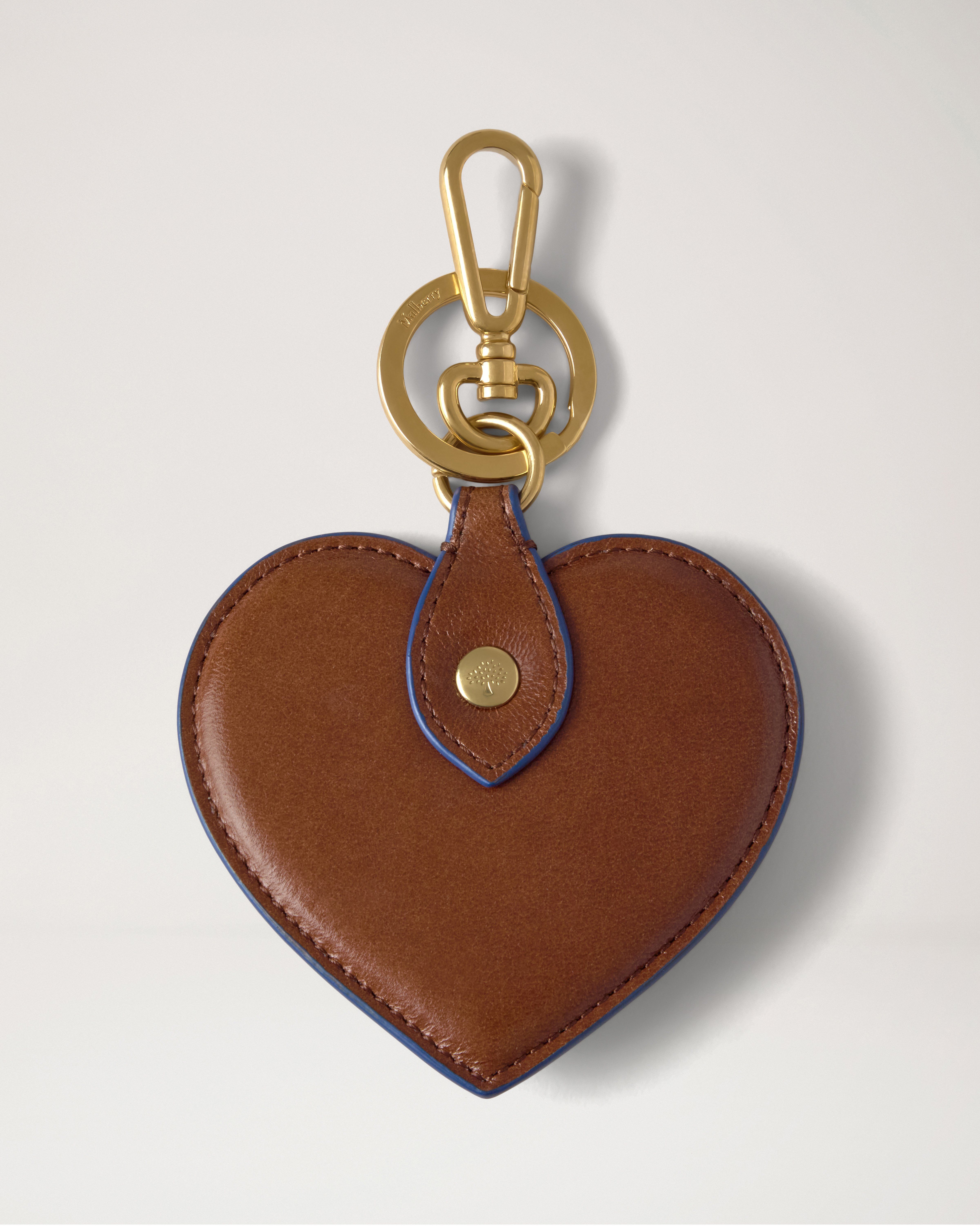 Mulberry | ハート キーリング | オーク＆ピグメントブルー スムース