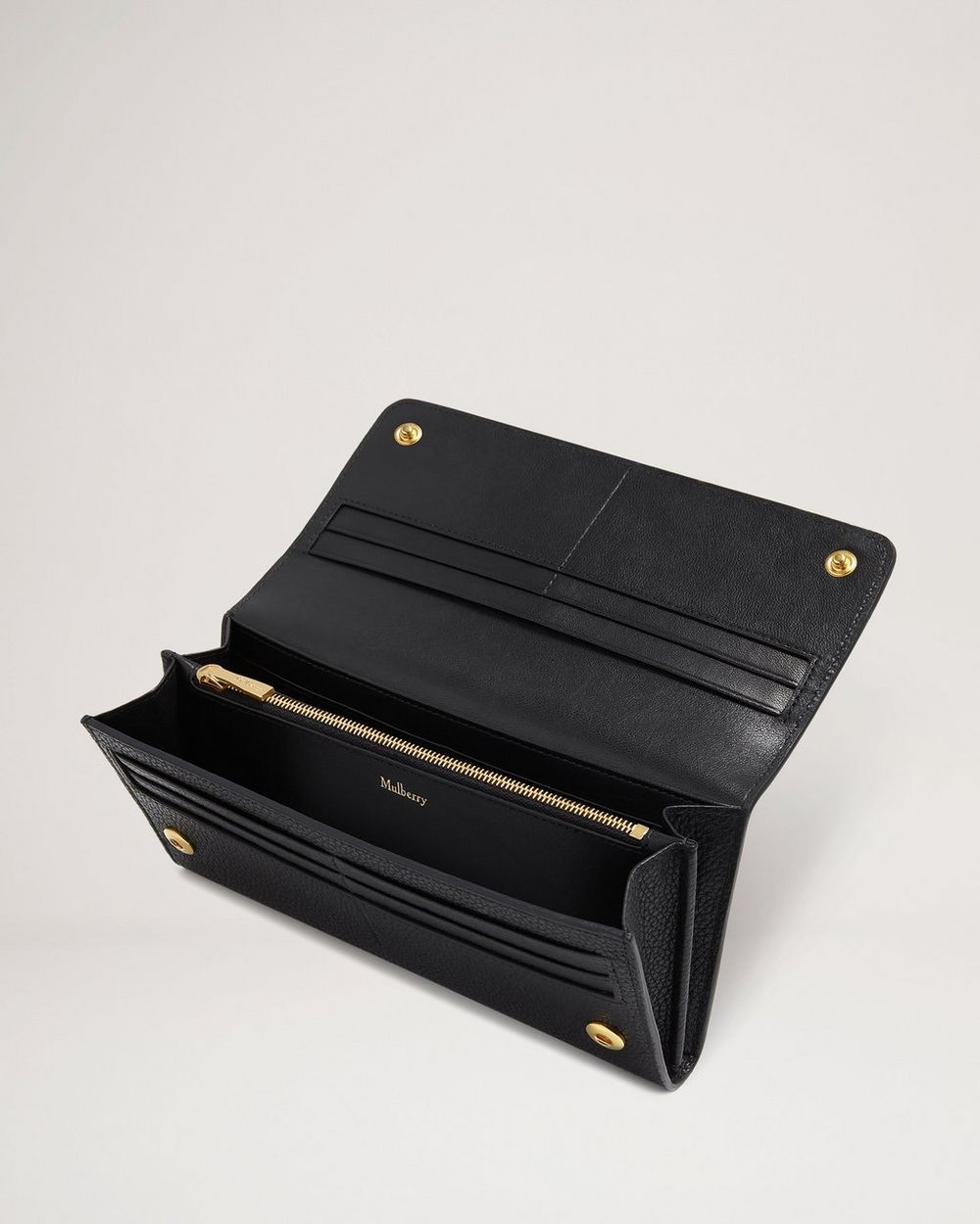 Prada Gold Metallic Leather Continental Wallet