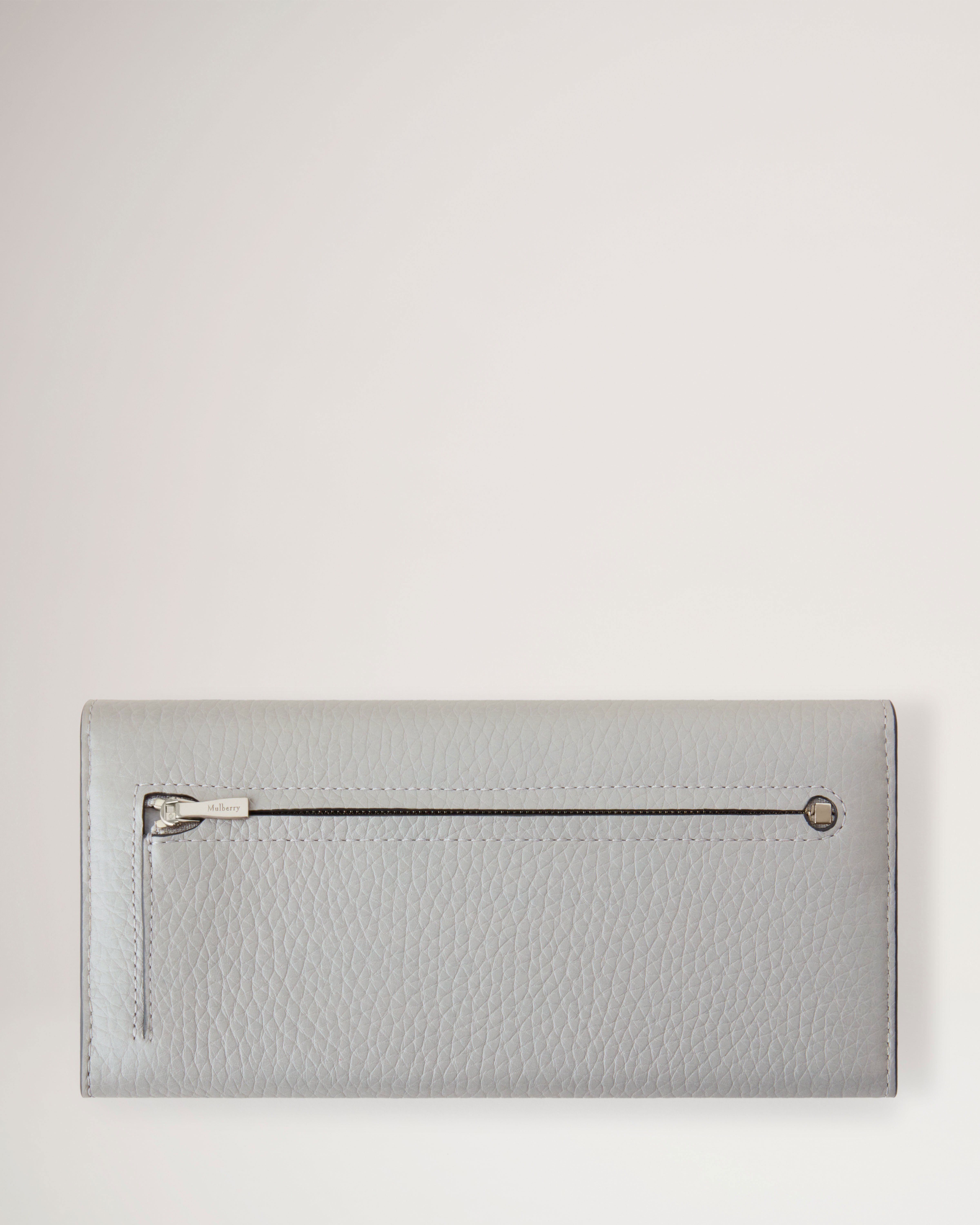 AVENUE WALLET/CHAIN  Silver Metallic Nappa Leather Wallet with