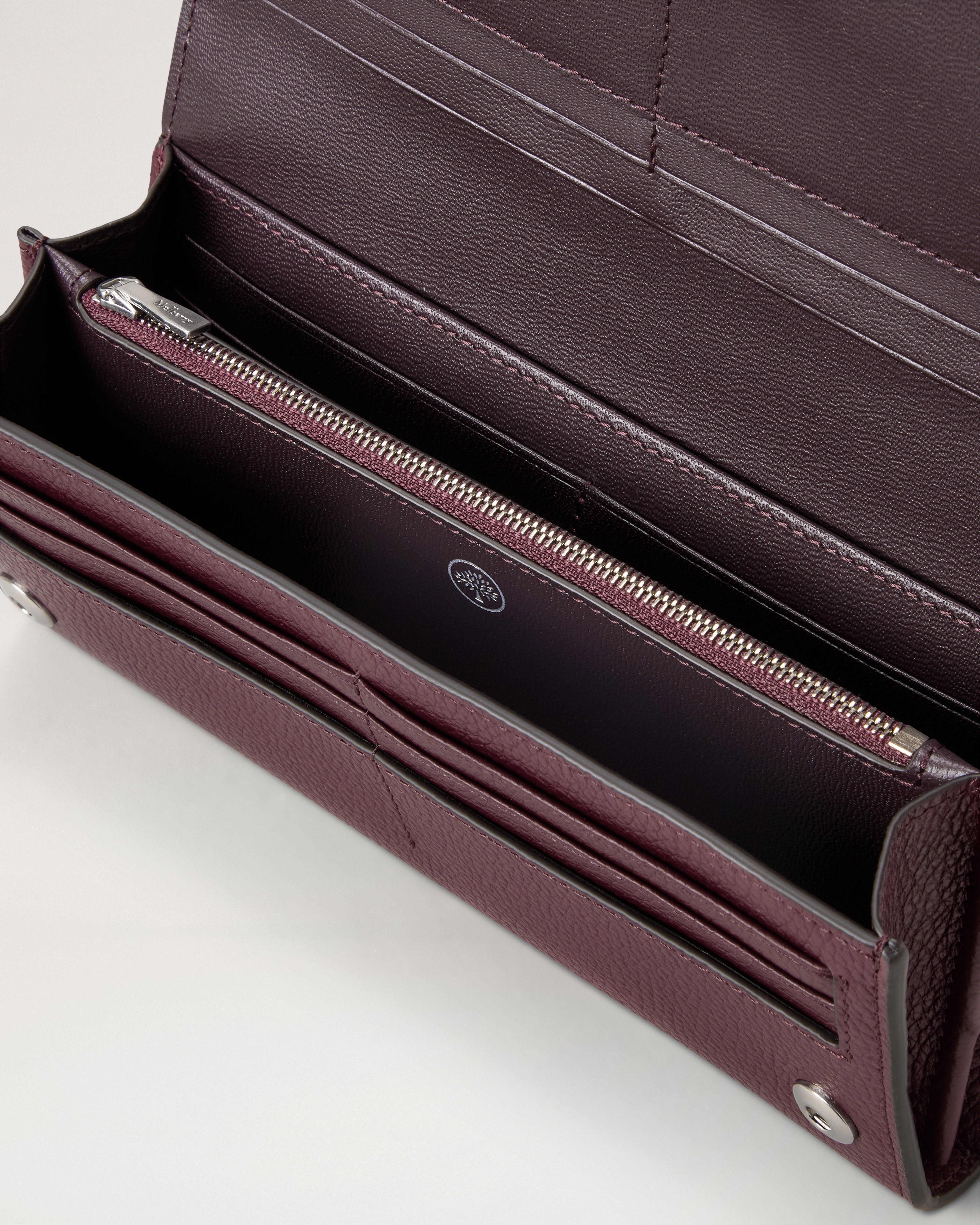 Mulberry | Continental Wallet | Black Cherry Small Classic Grain