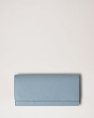 Continental Key Pouch, Poplin Blue Small Classic Grain