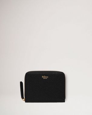 Mulberry Plaque 8 Credit Card Zip Purse | Black Small Classic Grain ...